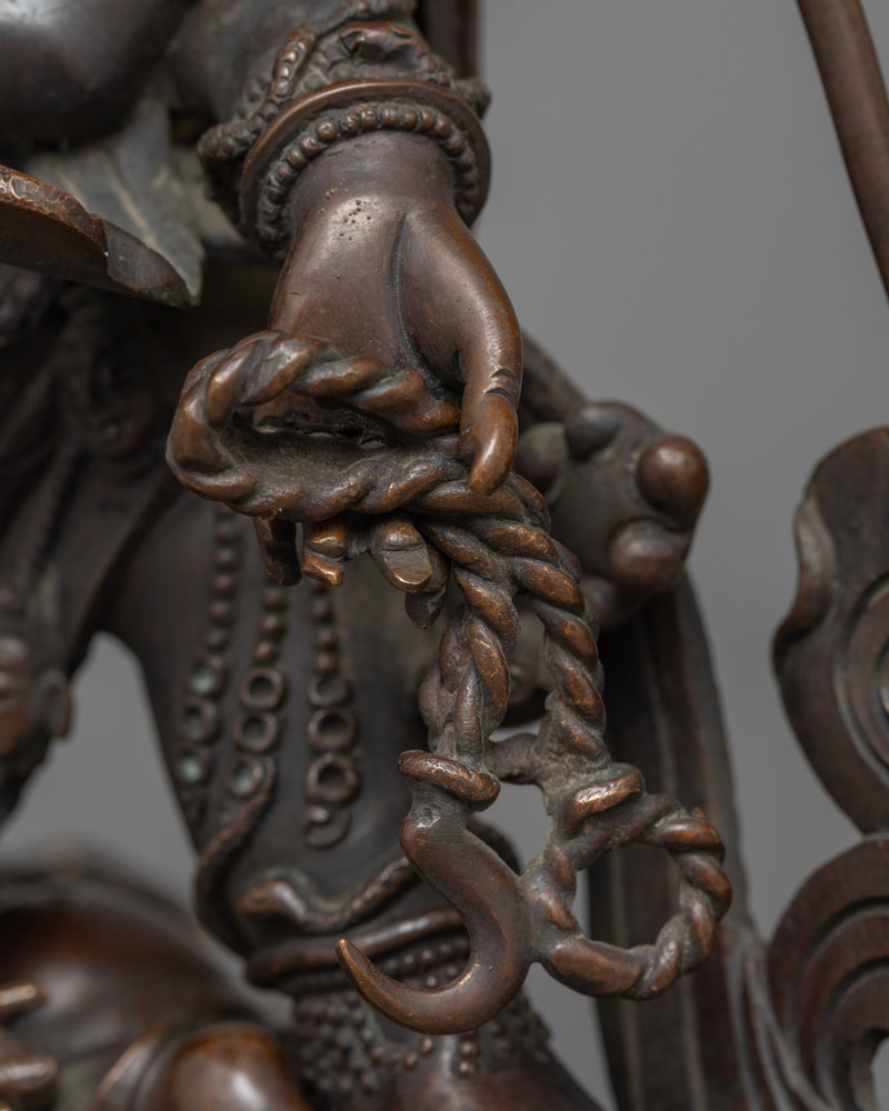 Six-Armed Mahakala Chocolate Oxidized Statue | Protector Deity of Tibetan Buddhism