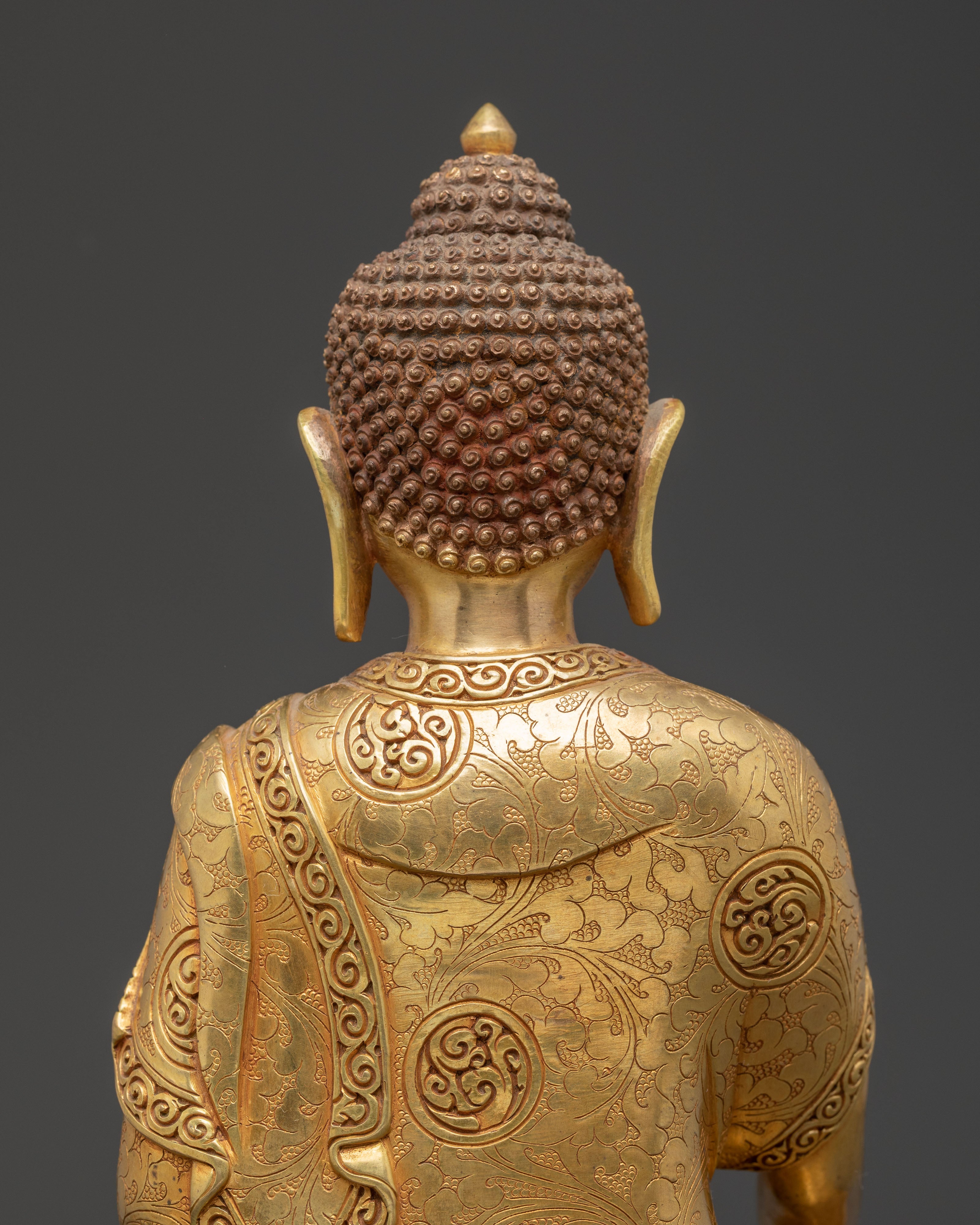 Golden Shakyamuni Buddha Copper Handmade Art | Meditation & Altar Decor