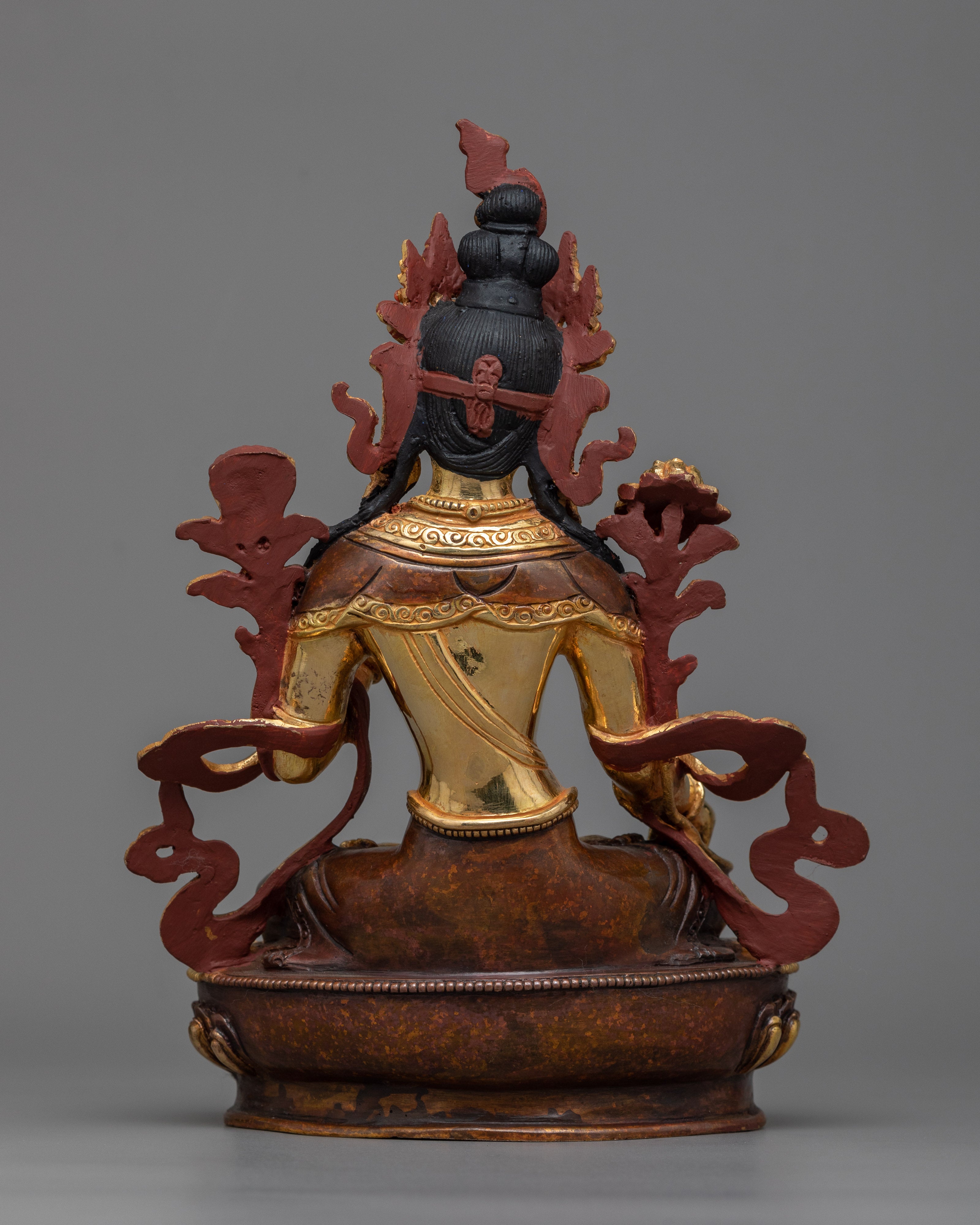 White Tara Saptalochana Statue | 24K Gold Gilded Vision of Compassionate Gaze