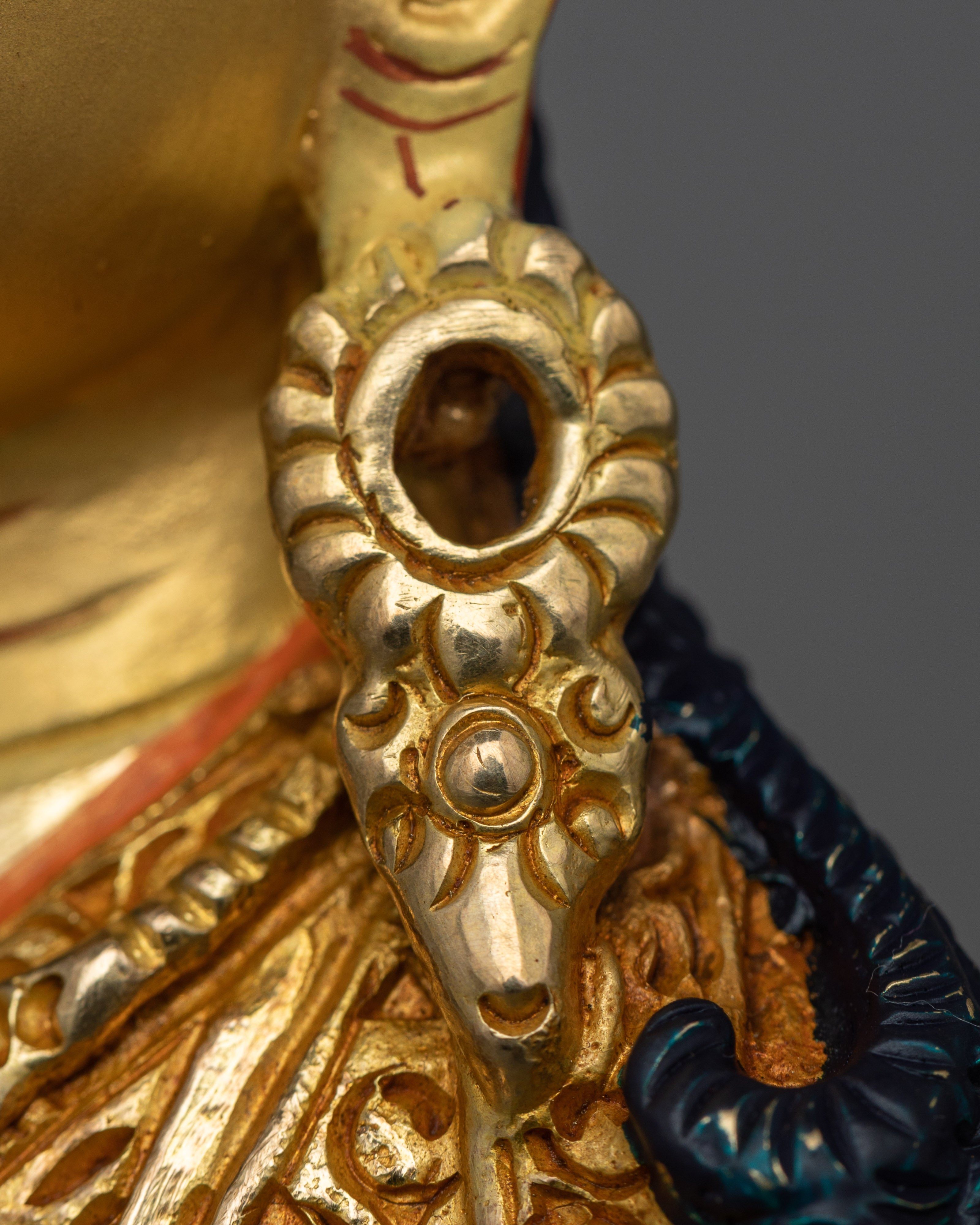 Lotus-Born Guru Statue | Gold Gilded Icon of Padmasambhava