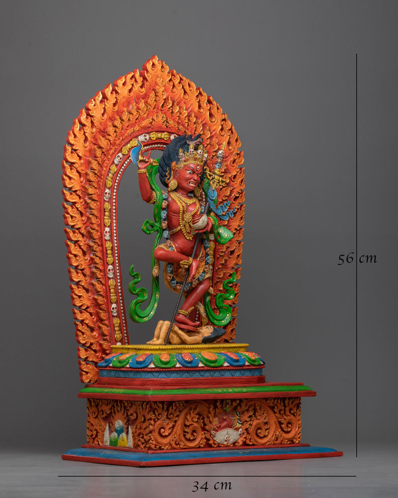 Hand-Carved Wooden Dorje Phagmo Statue | Authentic Craftsmanship