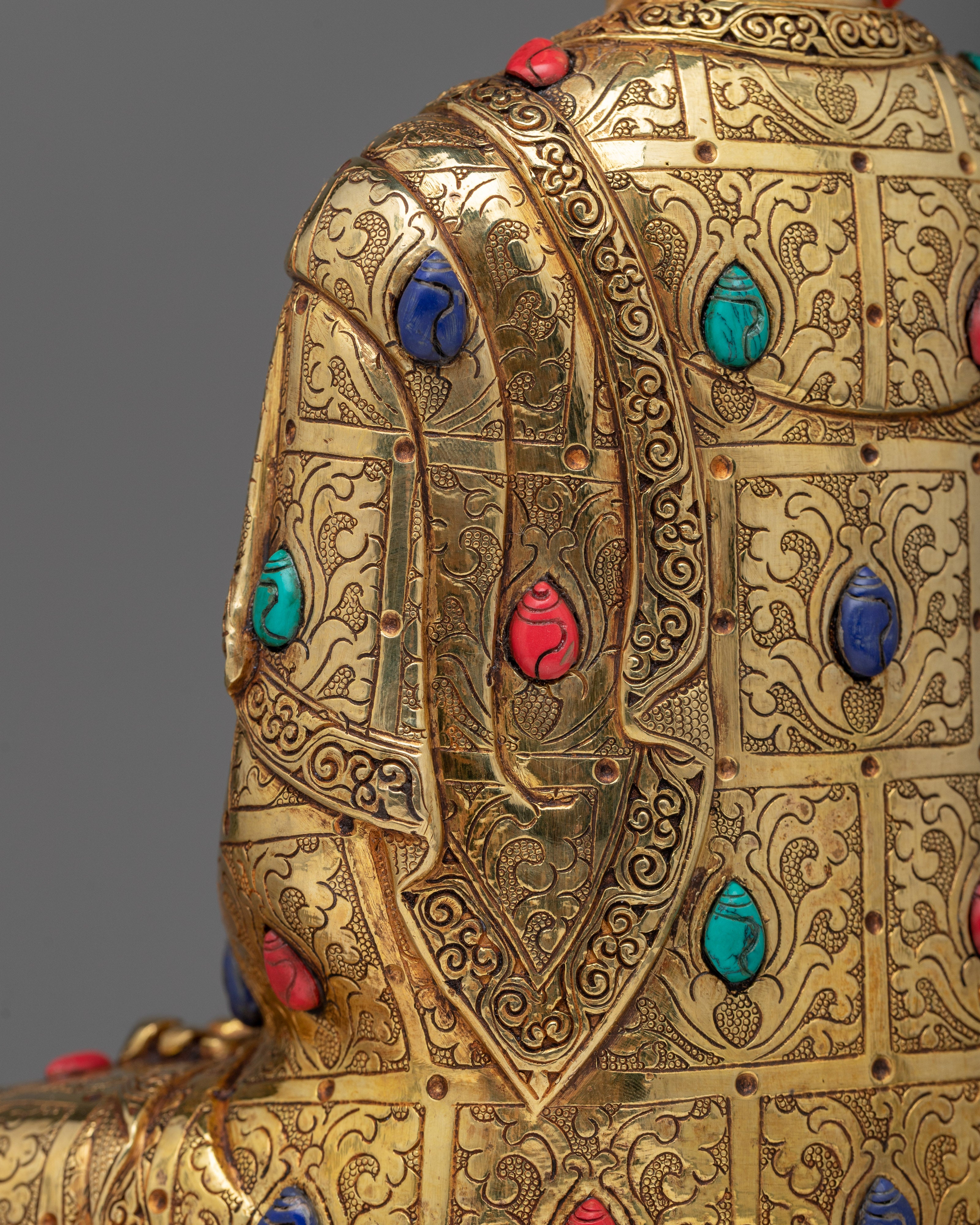 Lord Shakyamuni Buddha Sculpture | 24K Gold Gilded Beacon of Enlightenment