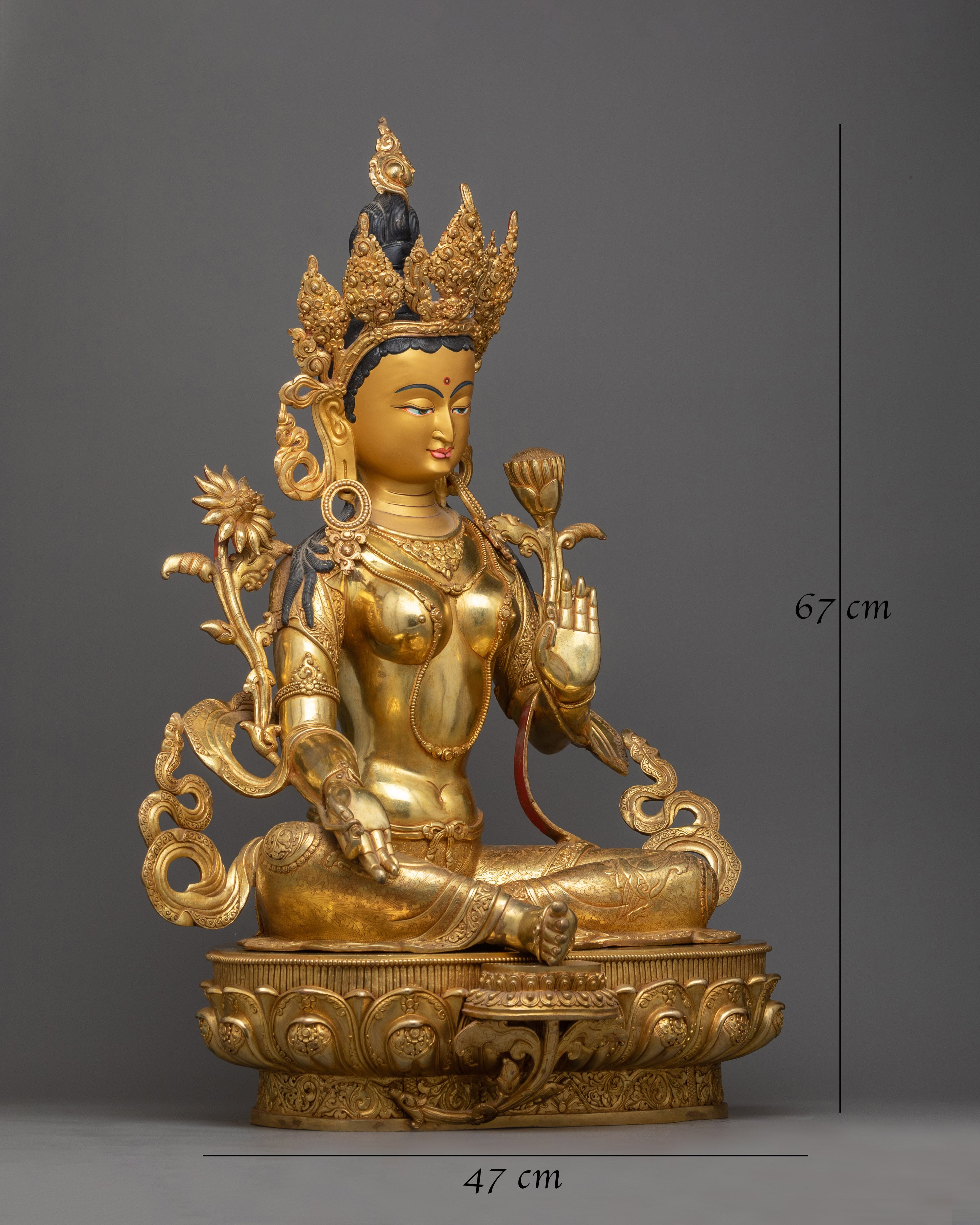 green-tara serene sculpture