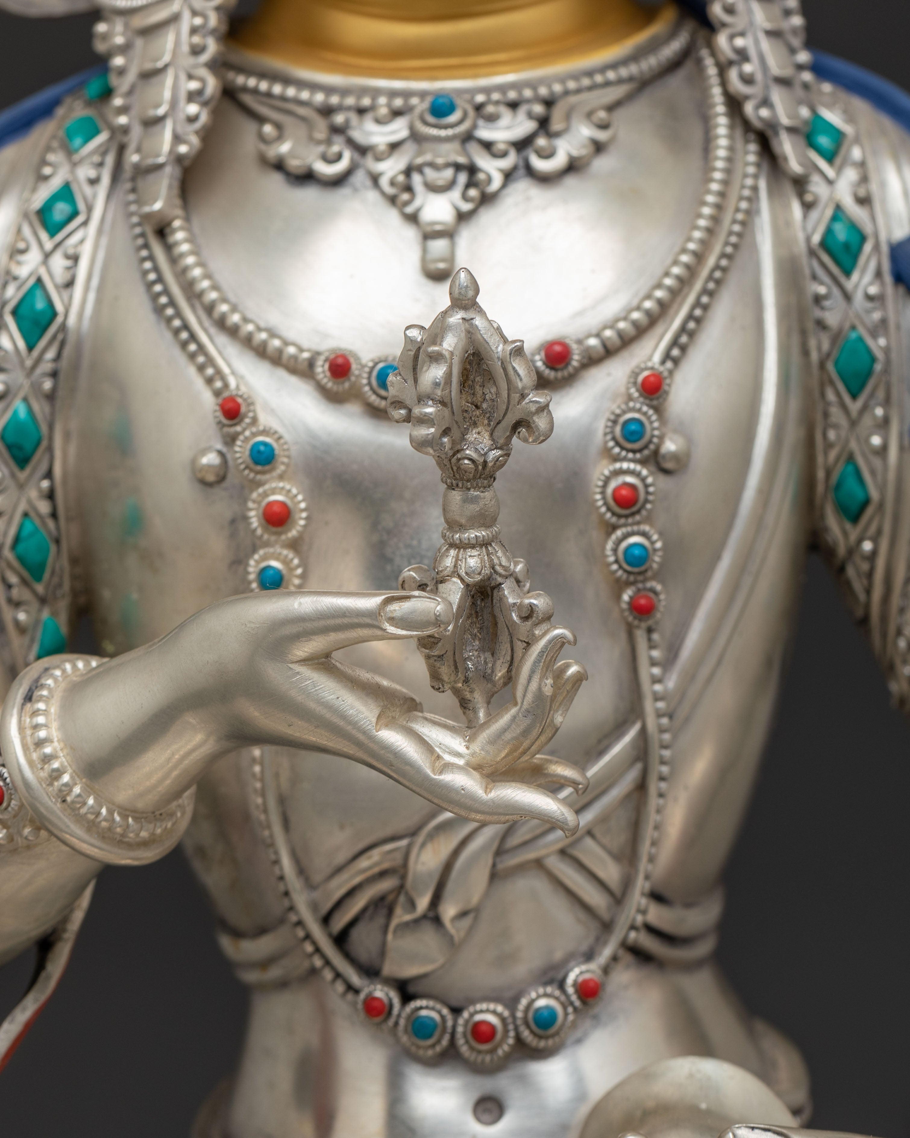 Silver Vajrasattva Statue: Bodhisattva of Purification