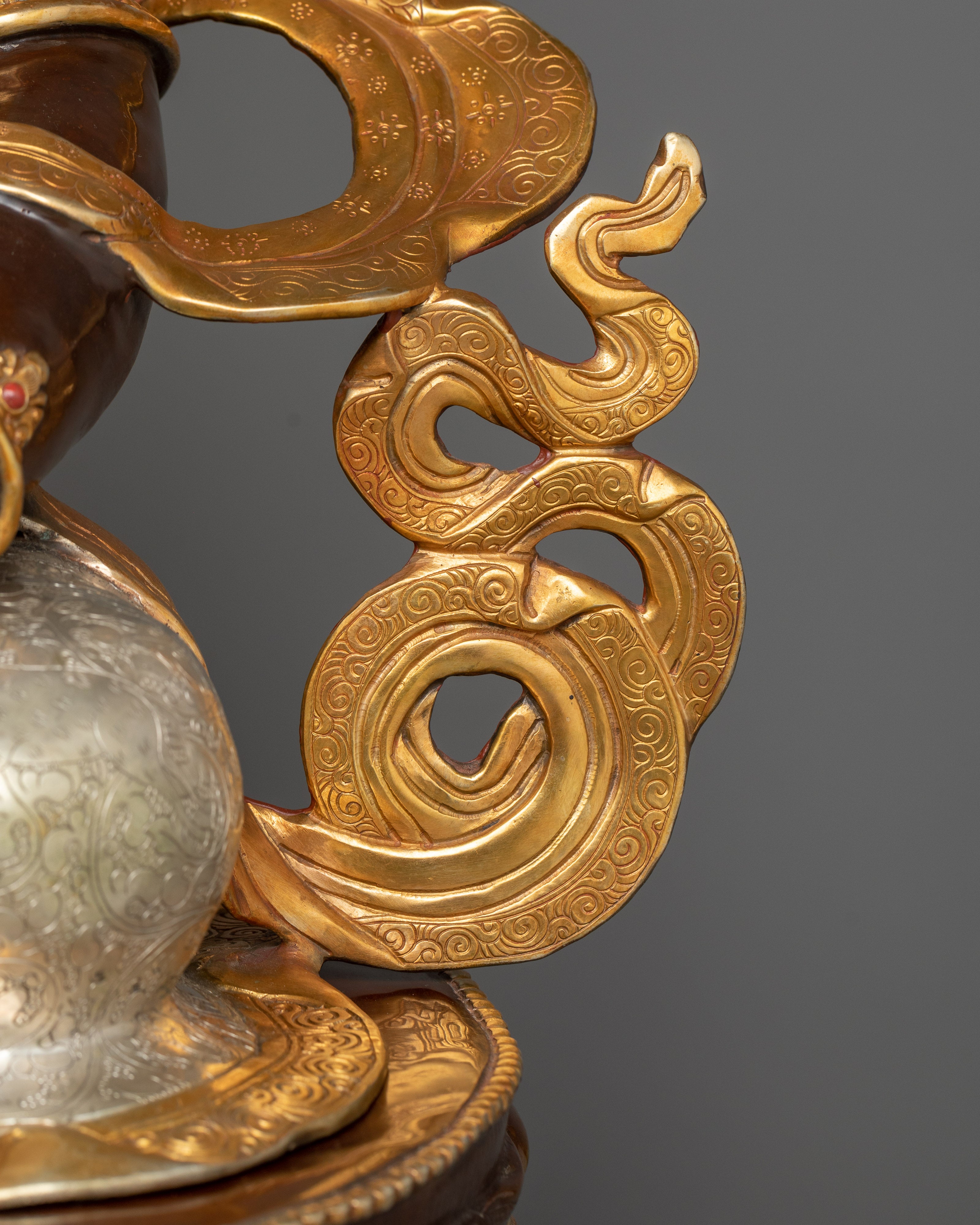 Grand Jambala Wealth Deity Gold Gilded Statue | Majesty of Prosperity