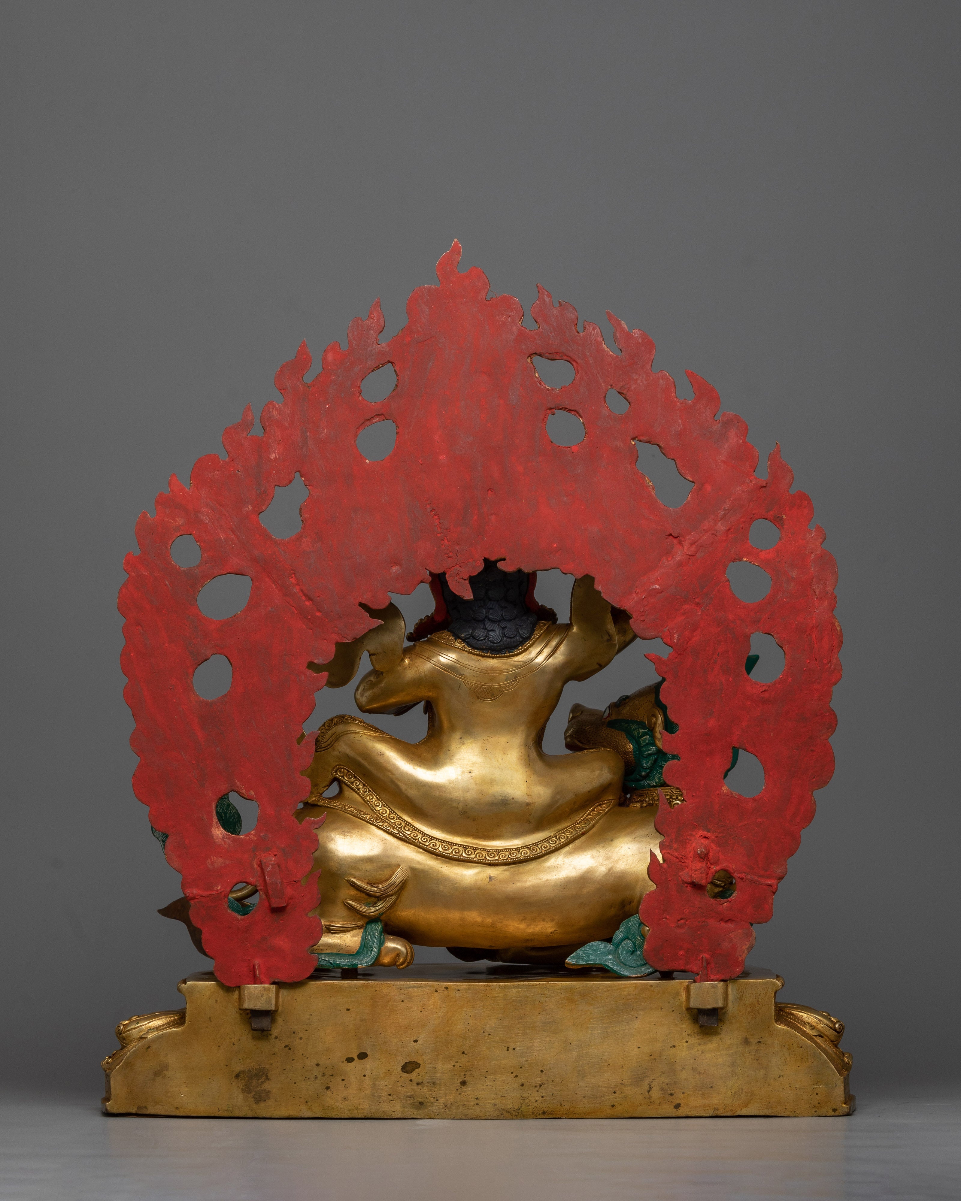 Magnificent Mahakala Dorje Legpa Gold Gilded Statue | Guardian of the Sacred