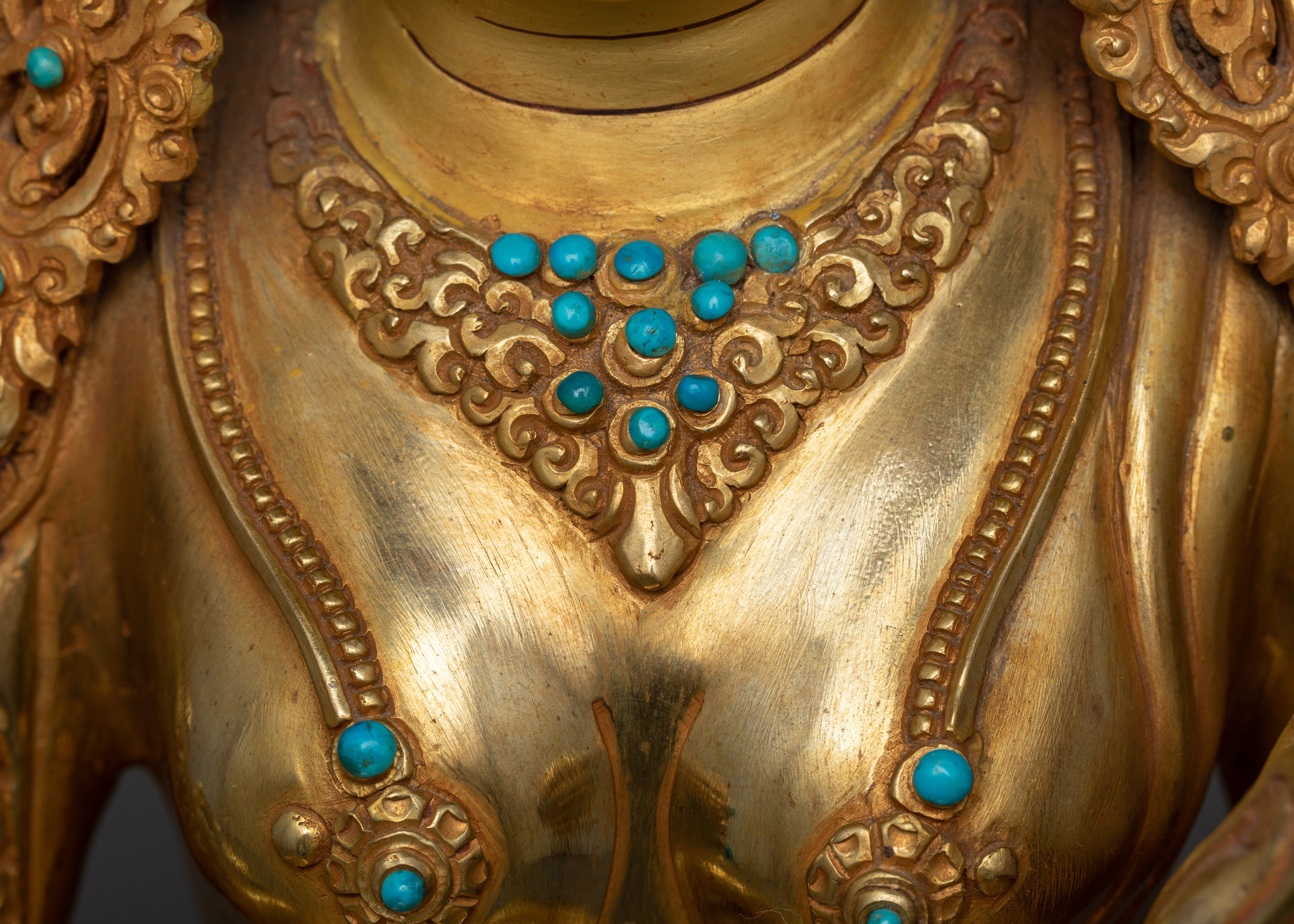 White Tara bodhisattva of Healing and Longevity | 24K Gold Gilded Statue