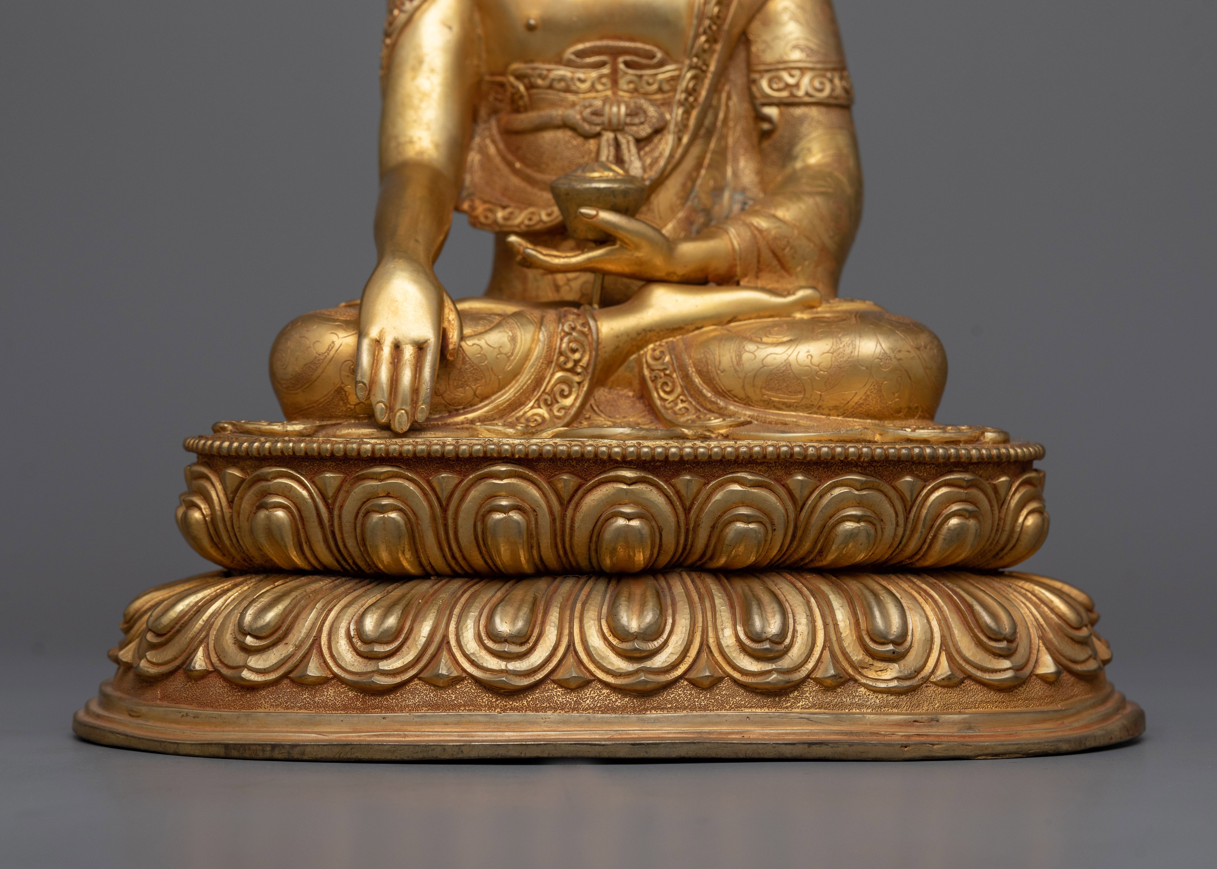 Sangay Shakyamuni The Enlightened One | Traditionally 24K Gold Gilded Statue