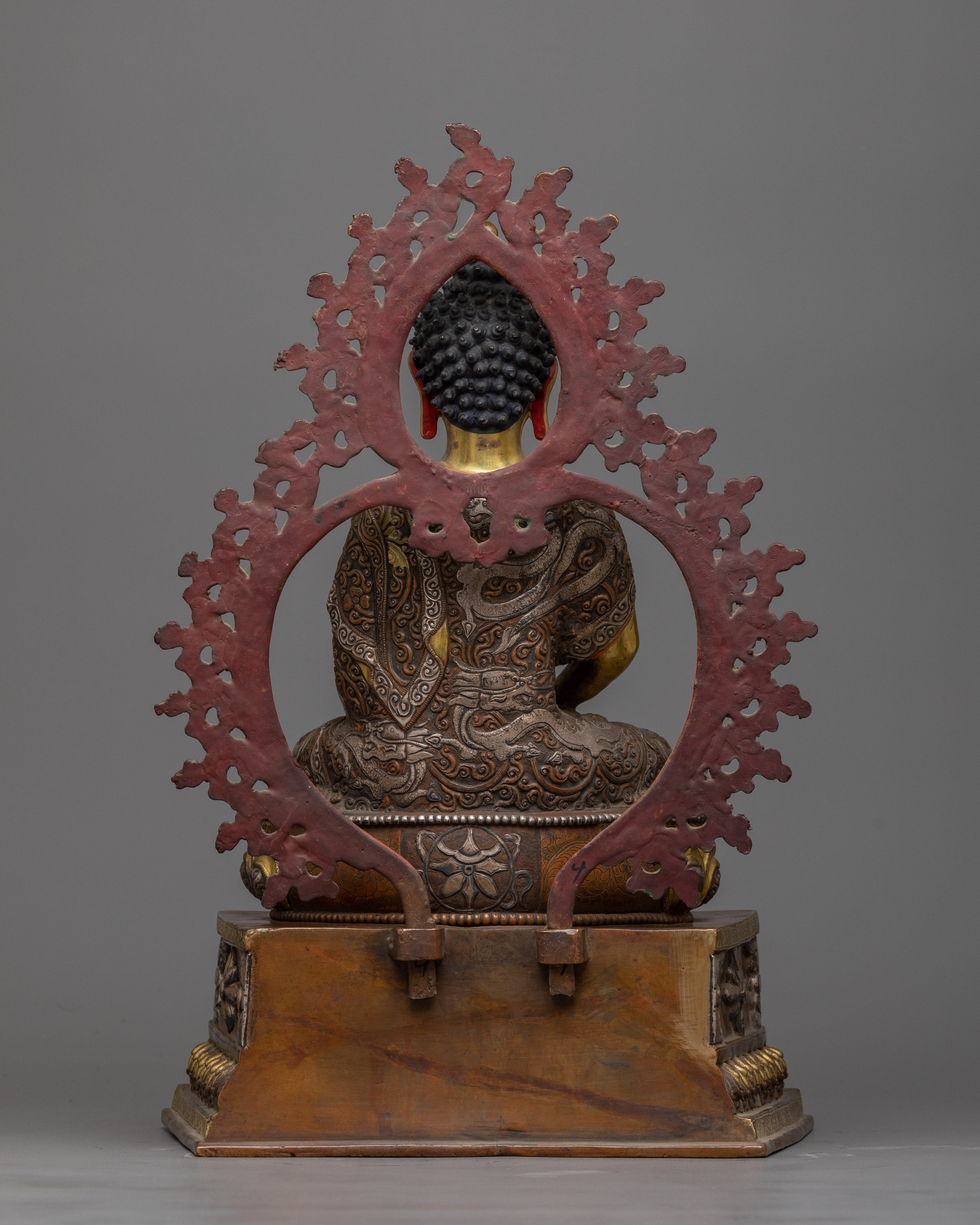 Divine Buddha Amitabha Sculpture on Lotus Throne | A Beacon of Infinite Light