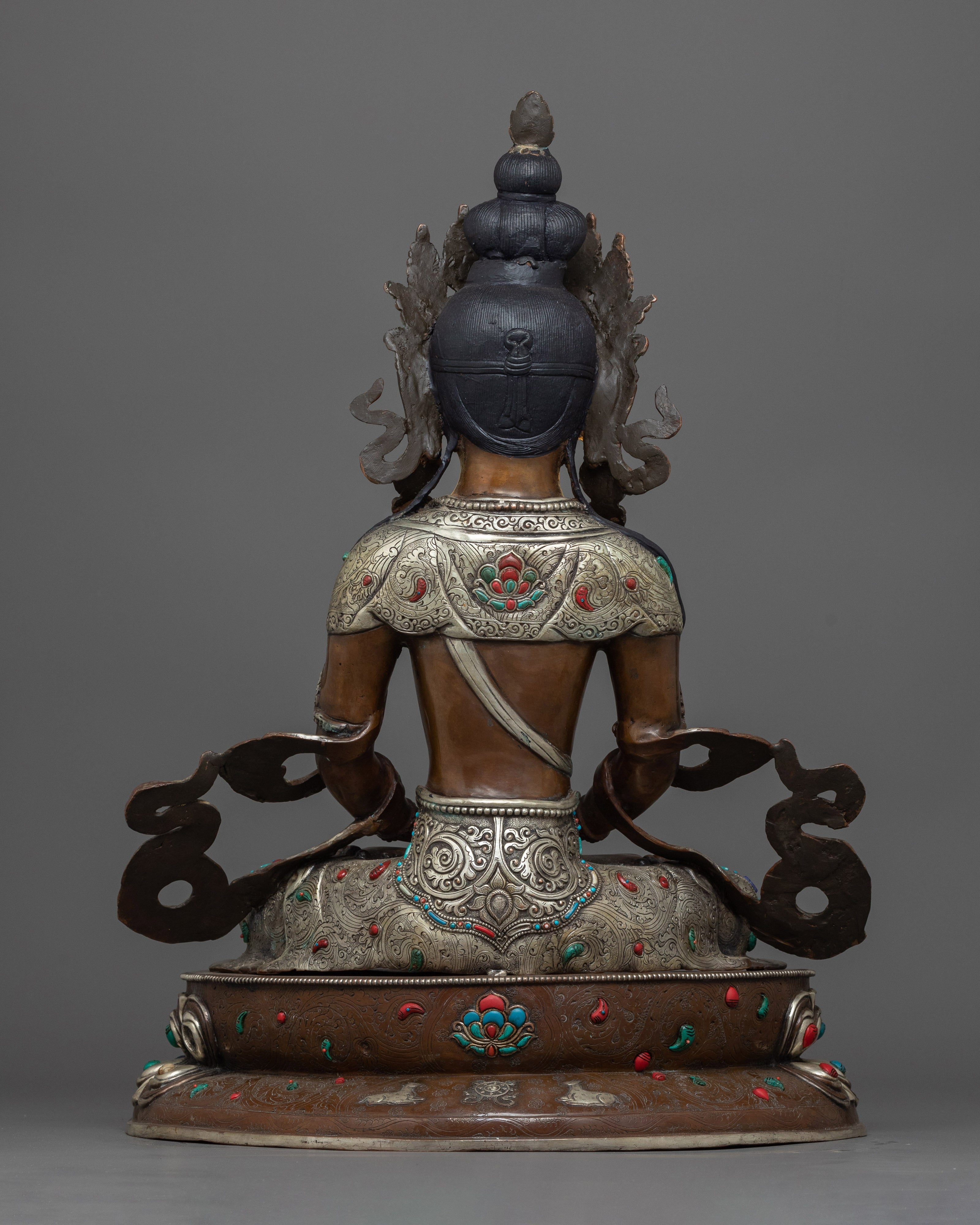 Bodhisattva Aparamita: The Essence of Transcendent Perfection | Silver Plated and Gemstone Statue