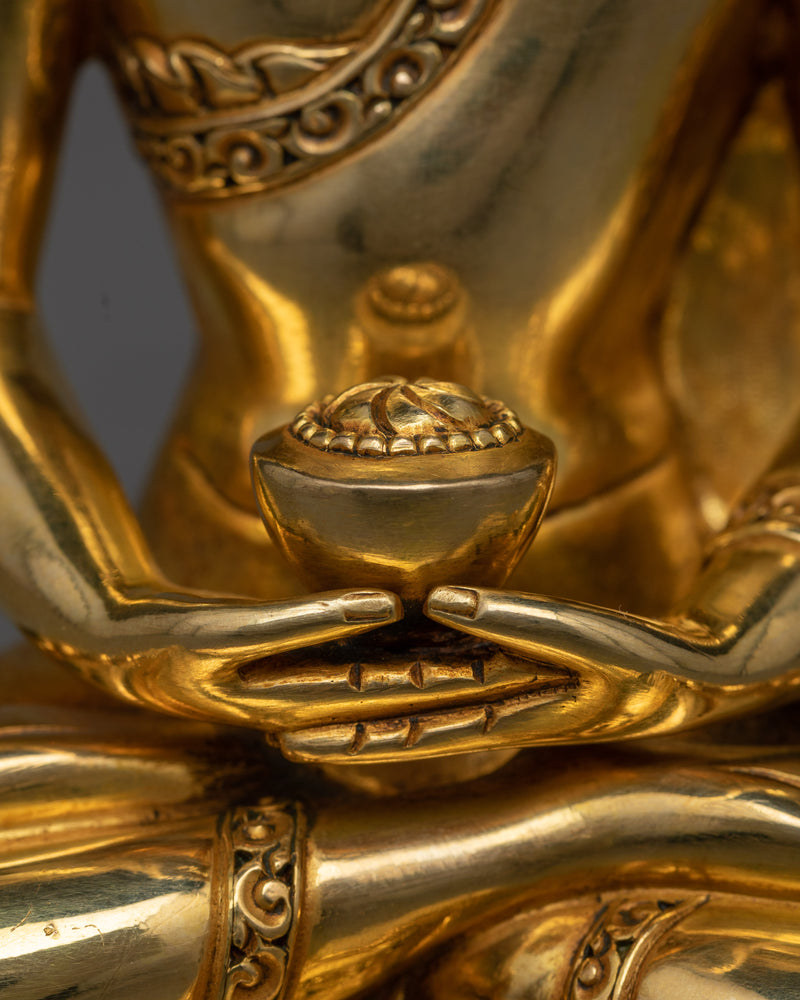 Amitabha Copper Sculpture | The Infinite Light - 24K Gold Gilded Sculpture