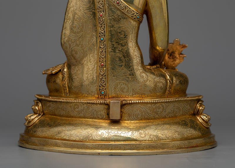 Bhaisajya Guru Buddha: The Healing Master | 24K Gold Gilded Sculpture