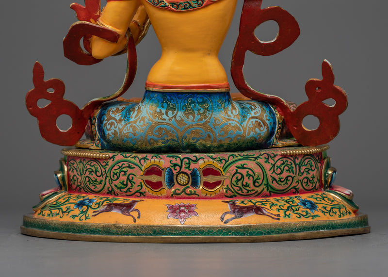 Manjushri Bodhisattva Colored Sculpture | The Embodiment of Wisdom