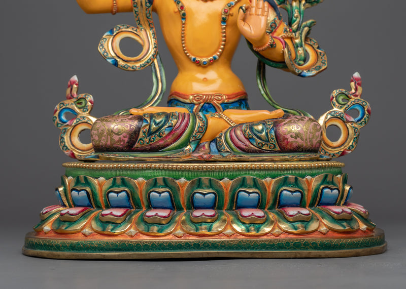 Manjushri Bodhisattva Colored Sculpture | The Embodiment of Wisdom