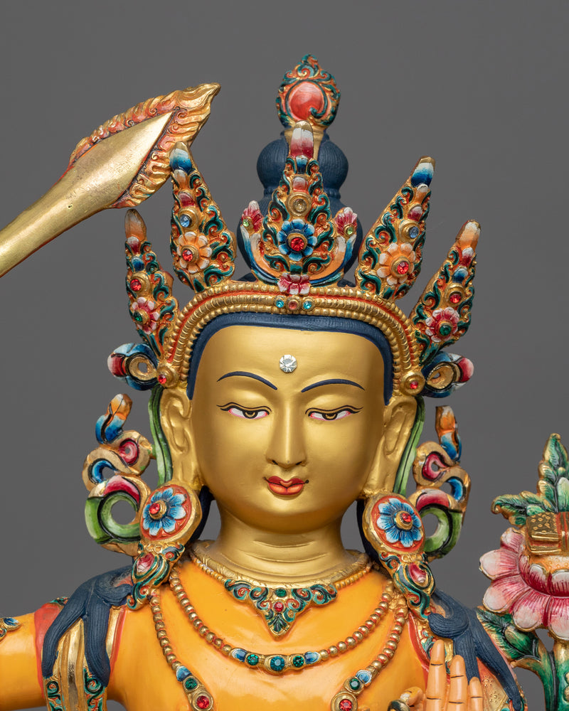 manjushri-bodhisattva-colored-sculpture
