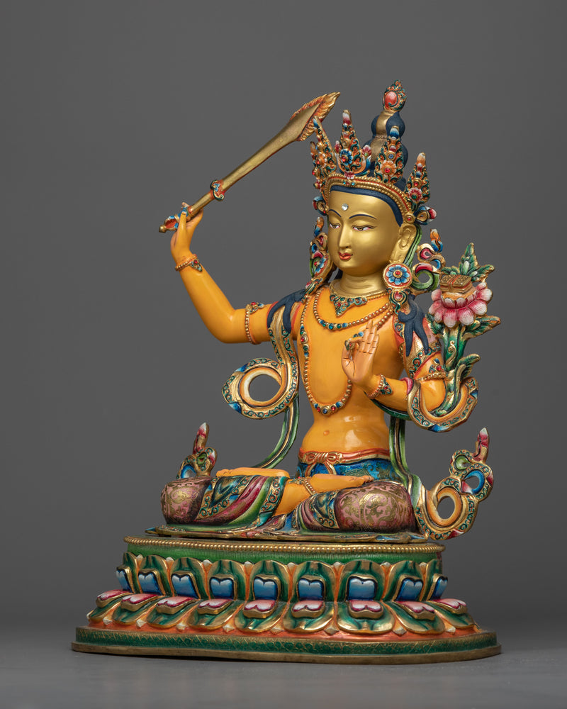 manjushri-bodhisattva-colored-sculpture