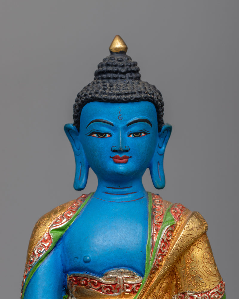 Medicine Buddha Colored Sculpture | The Healer of Body and Mind