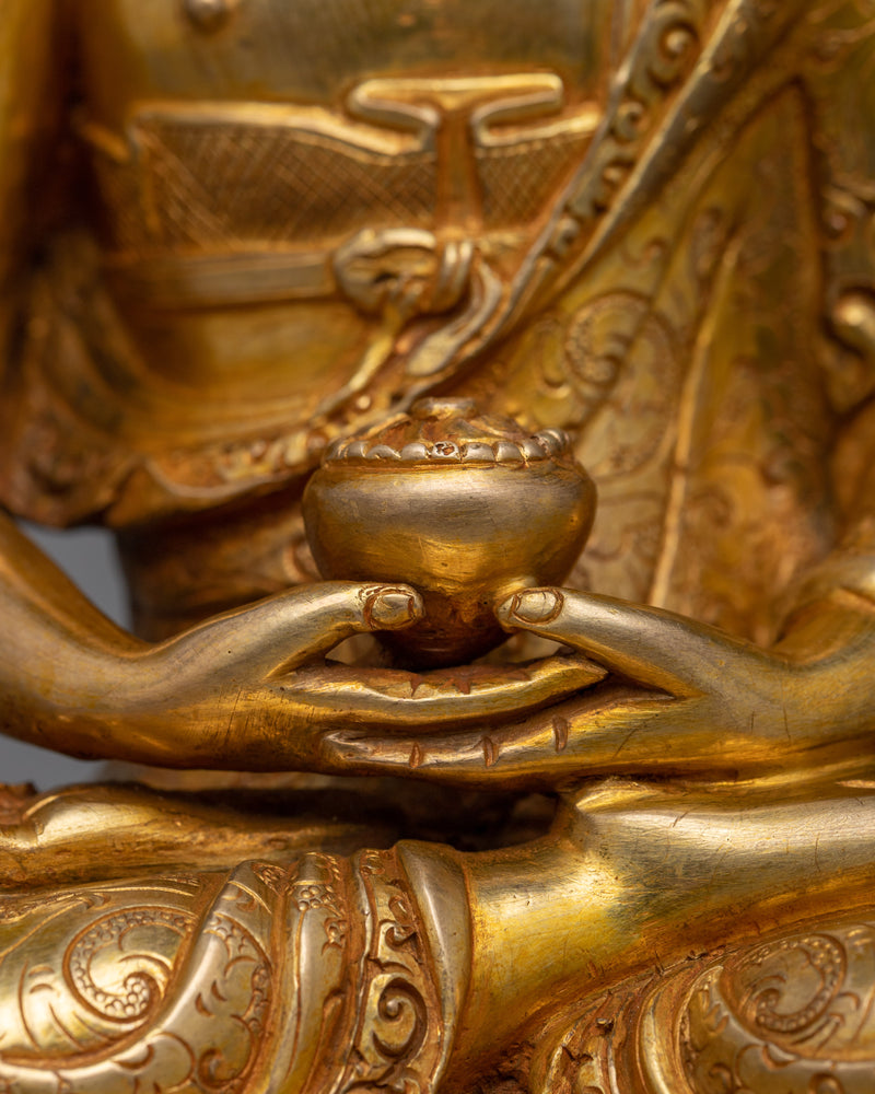 Buddha Amitabha Gilt Sculpture | The Infinite Light - 24K Gold Gilded Sculpture