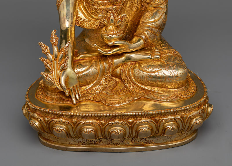 Sangay Menla Gilt Statue | The Medicine Buddha