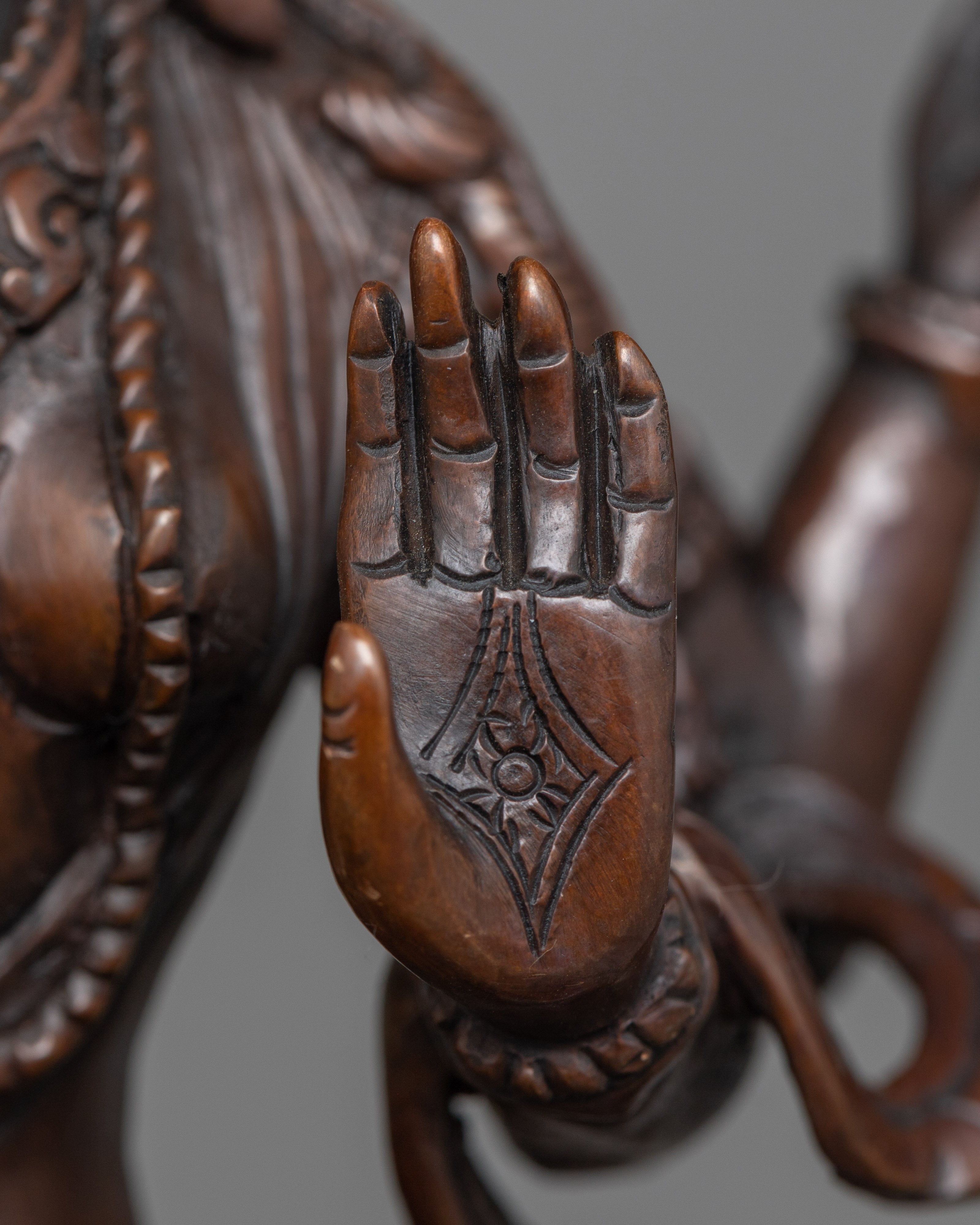 Graceful Laxmi Oxidized Copper Statue | Goddess of Wealth and Prosperity