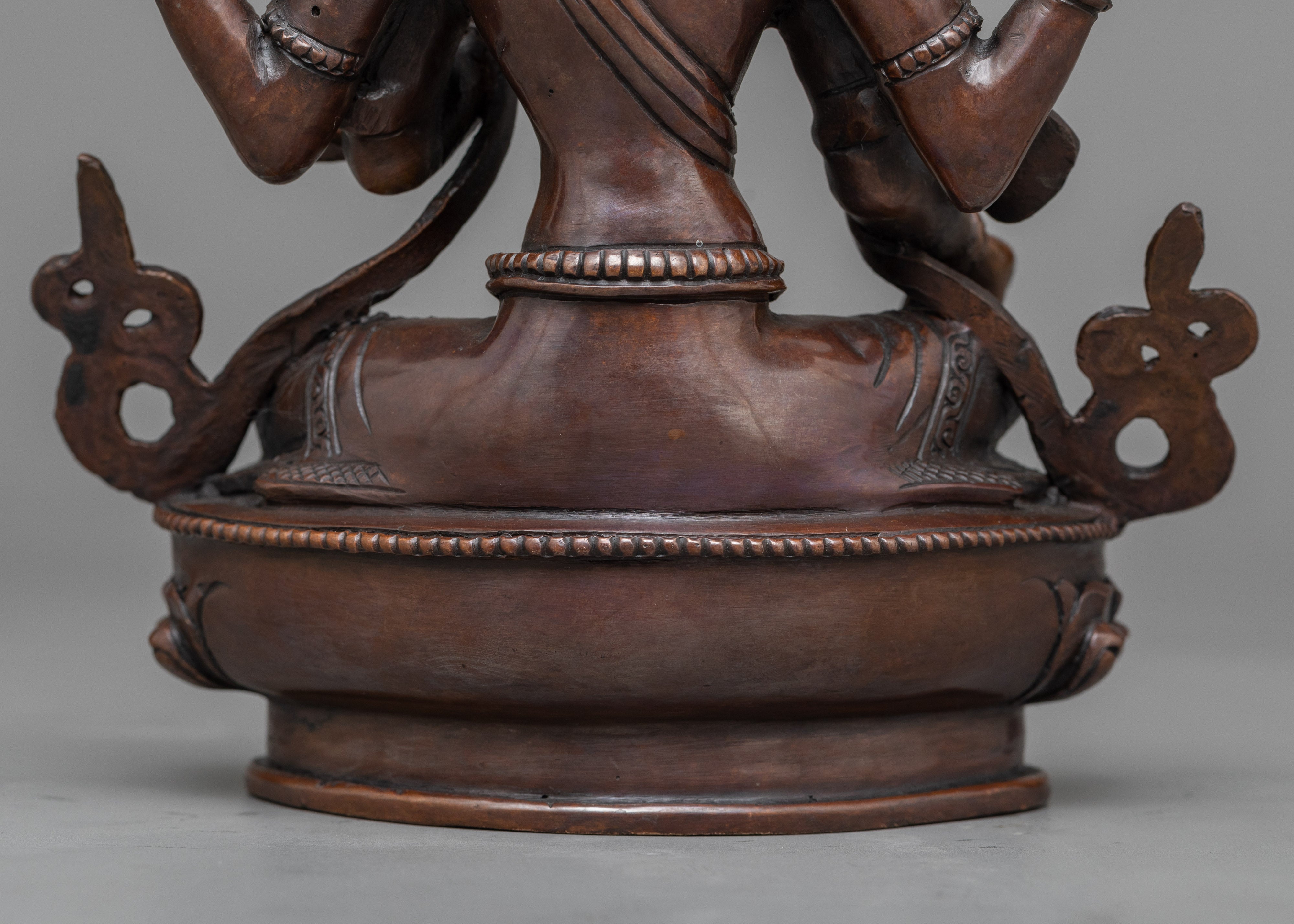 Graceful Laxmi Oxidized Copper Statue | Goddess of Wealth and Prosperity