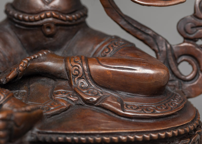 Graceful Laxmi Mata Oxidized Copper Sculpture | Goddess of Wealth and Prosperity
