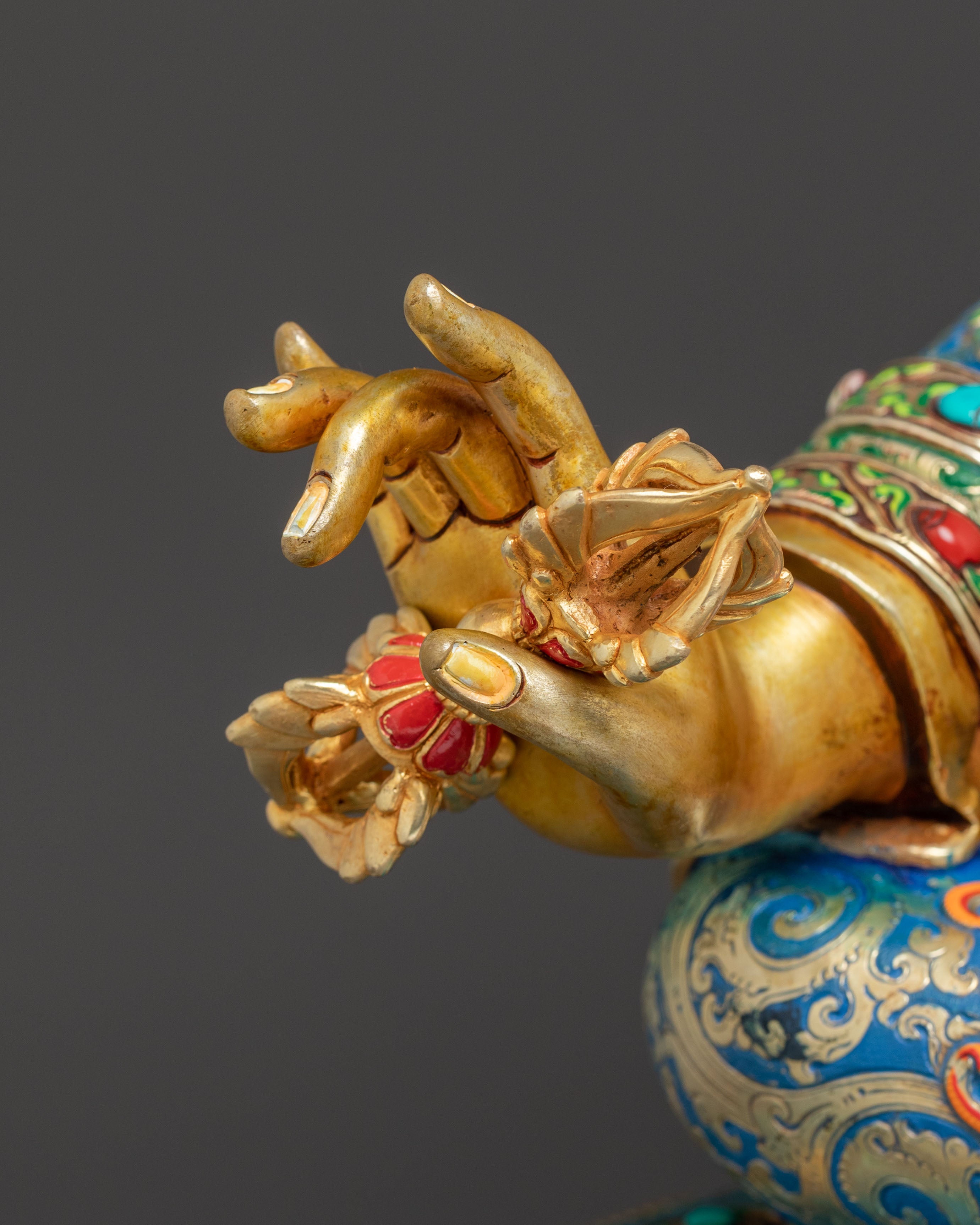 Handmade Padmasambhava Statue With Consorts