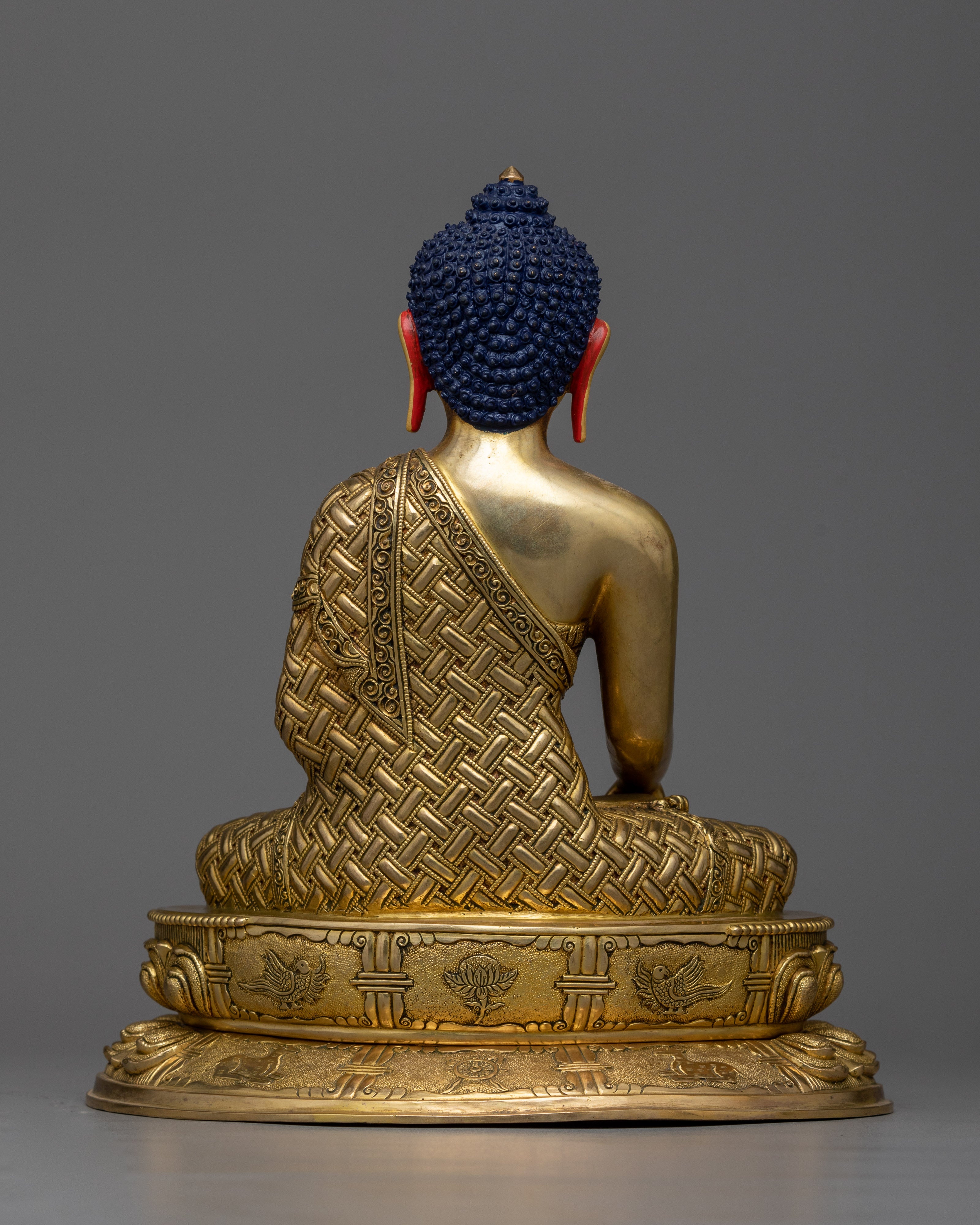 Historical Buddha Gold Gilded Sculpture | Beacon of Peace and Wisdom