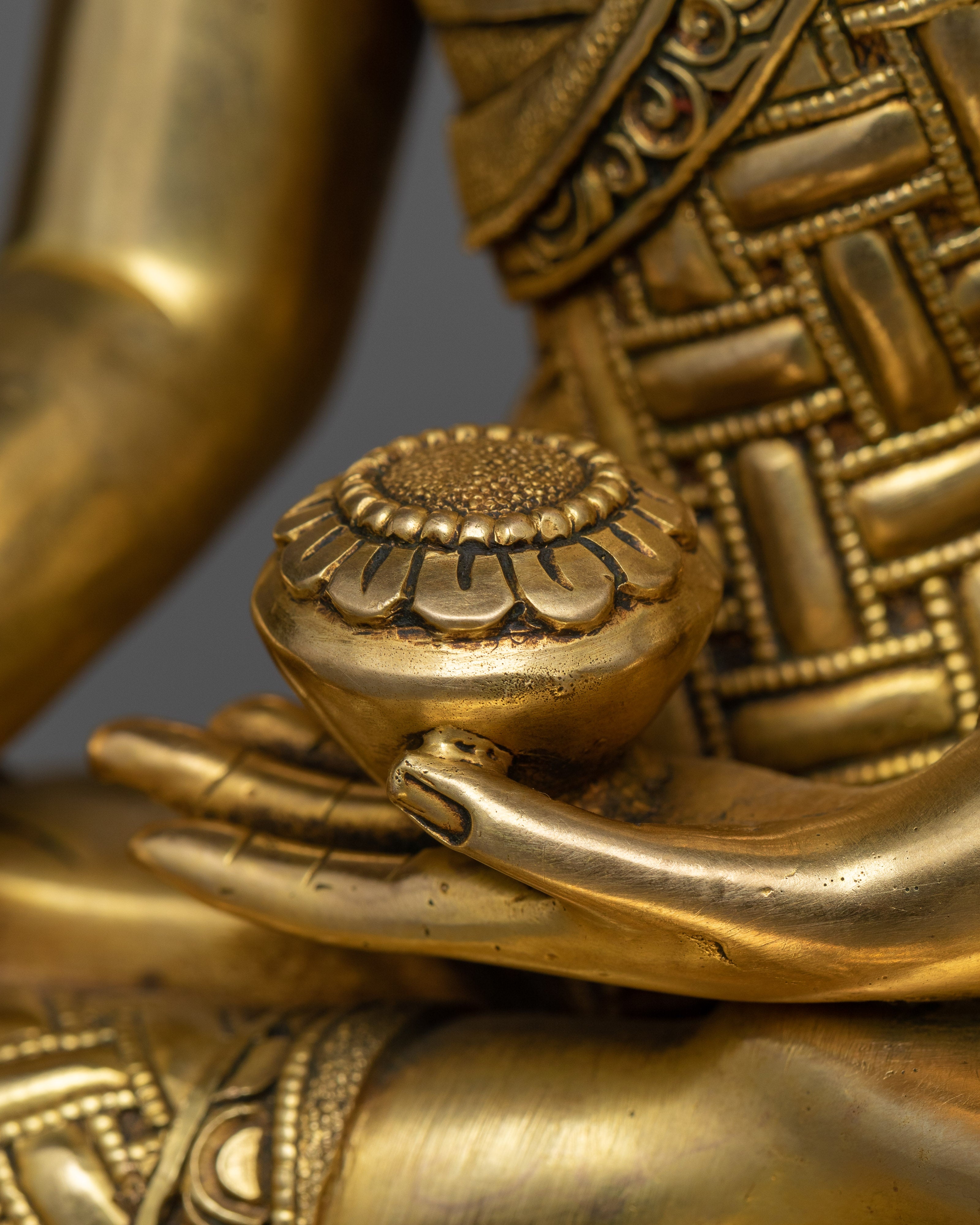 Historical Buddha Gold Gilded Sculpture | Beacon of Peace and Wisdom