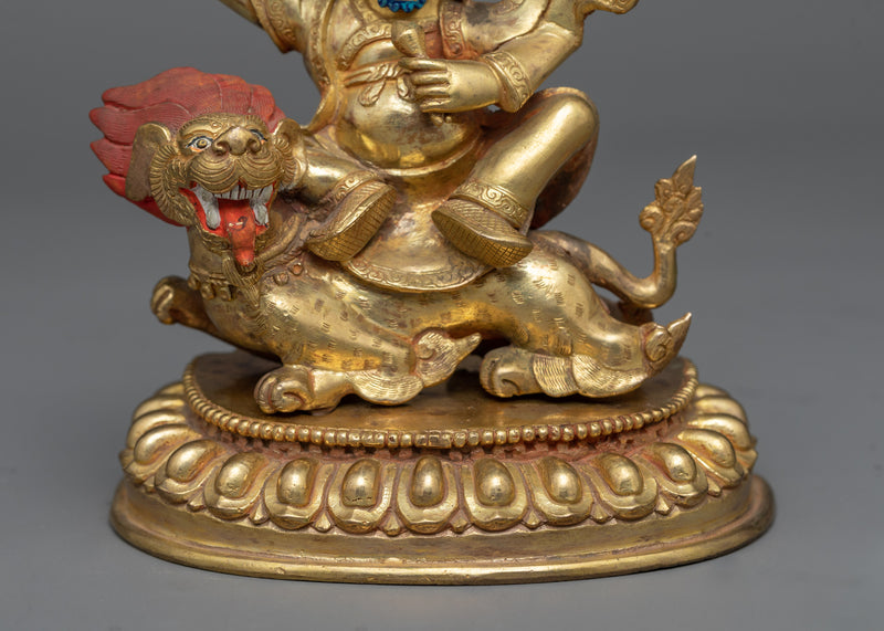 Vajra Sadhu Statue in Gilded Splendor | Embrace Spiritual Resilience