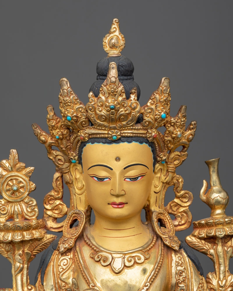 maitreya Buddha copper sculpture