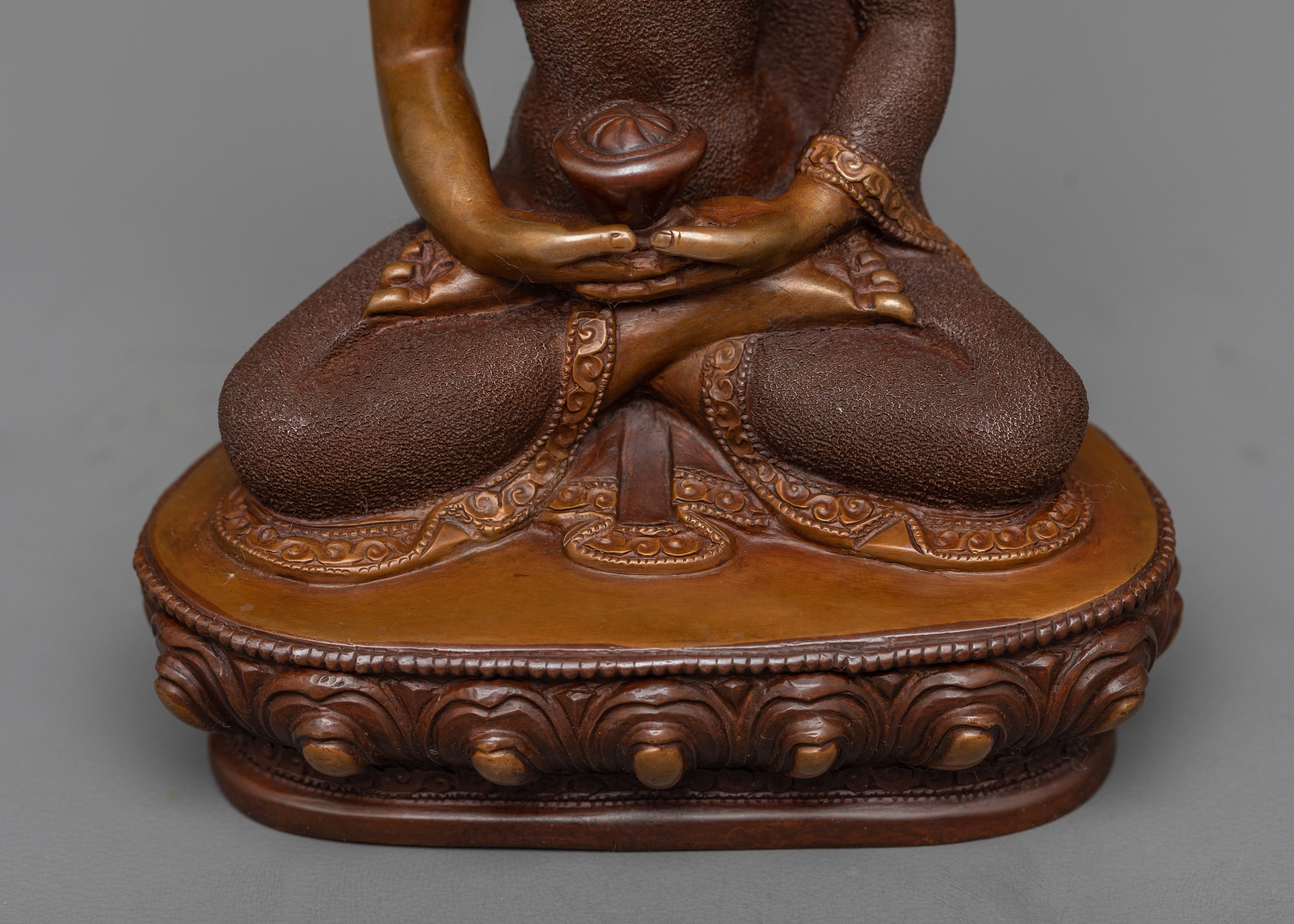 Amitabha Buddha Oxidized Copper Sculpture | Himalayan Zen Artwork