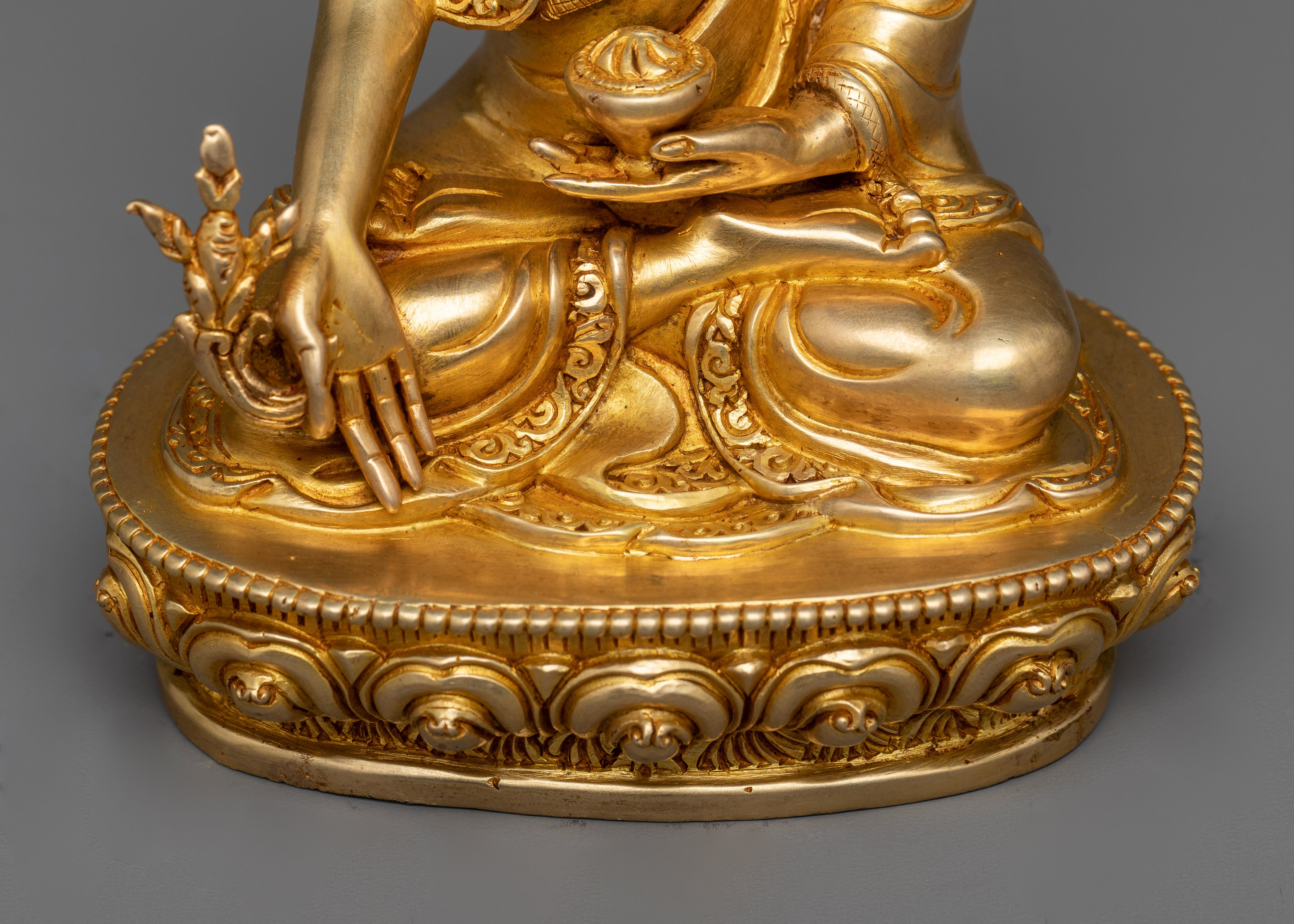Menla Sangay Gold-Gilded Sculpture | Healing Radiance