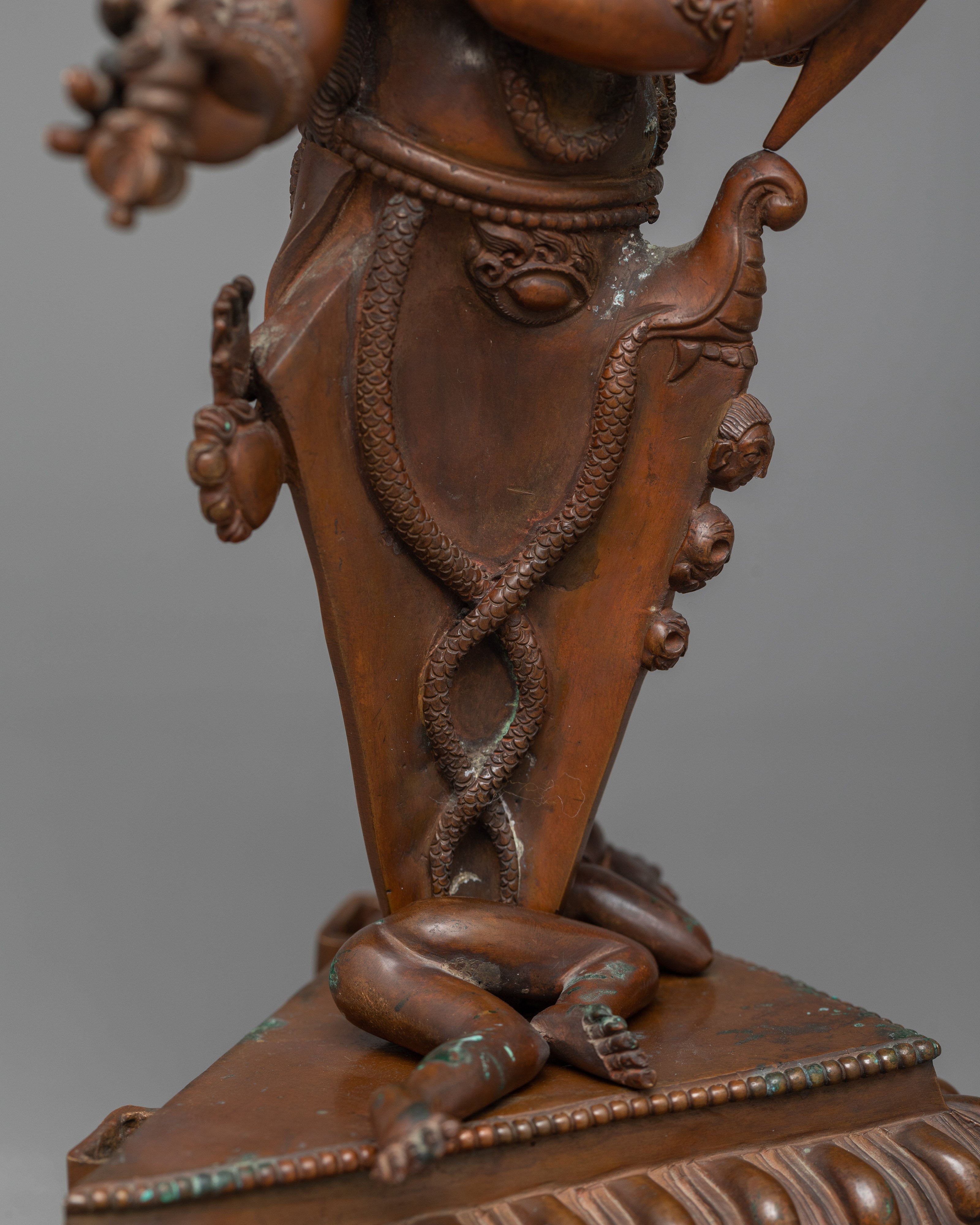 Wrathful Vajrakilaya in Oxidized Copper | Divine Ferocity of Mahakala