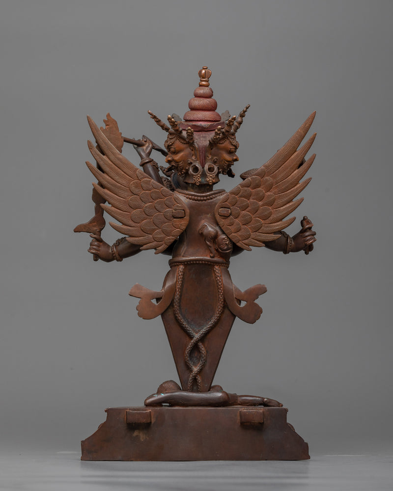 Vajrakilaya with Consort in Oxidized Copper | Divine Union of Spirituality