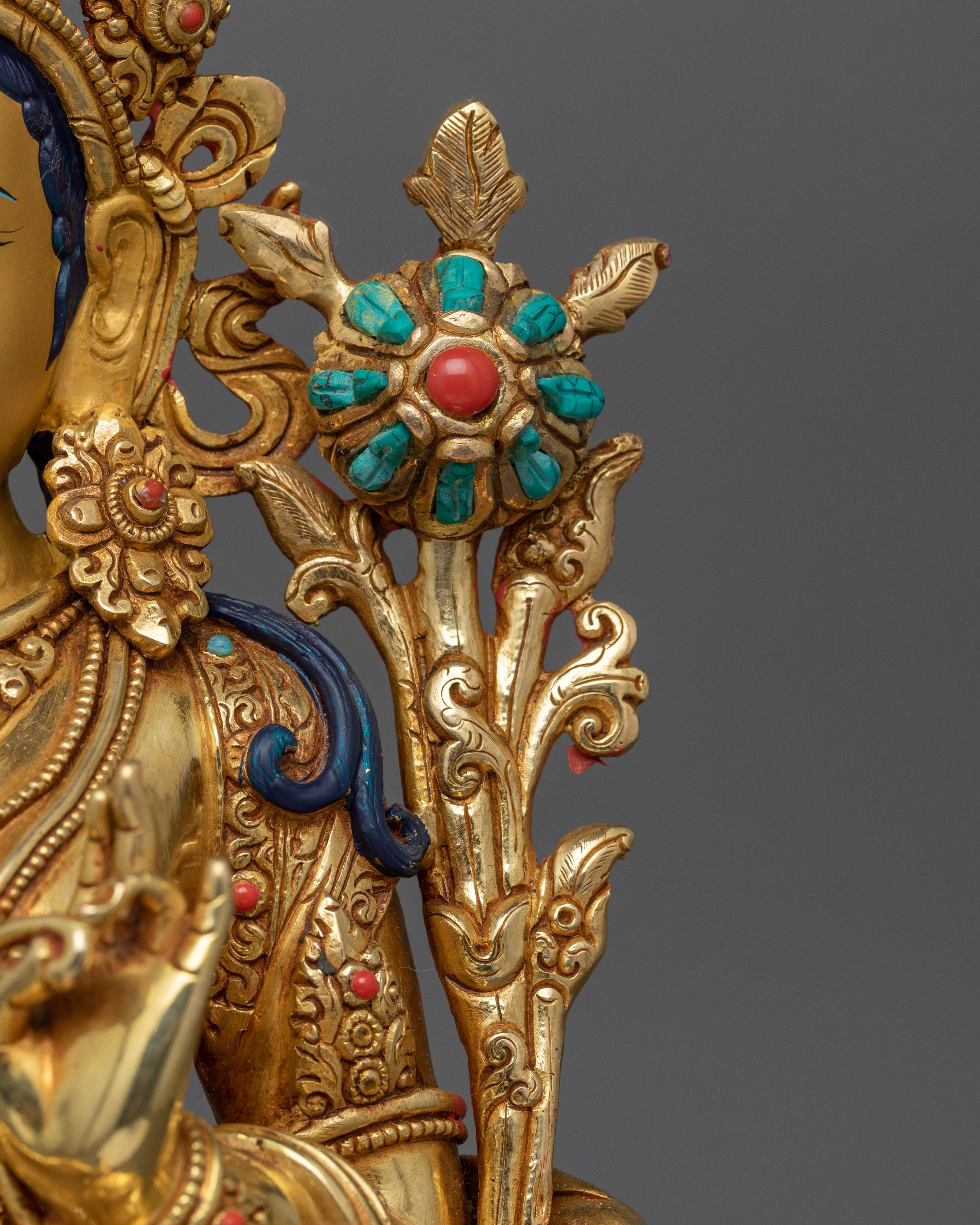 Mother Green Tara in Gold Gilt Sculpture | Luminous Compassion