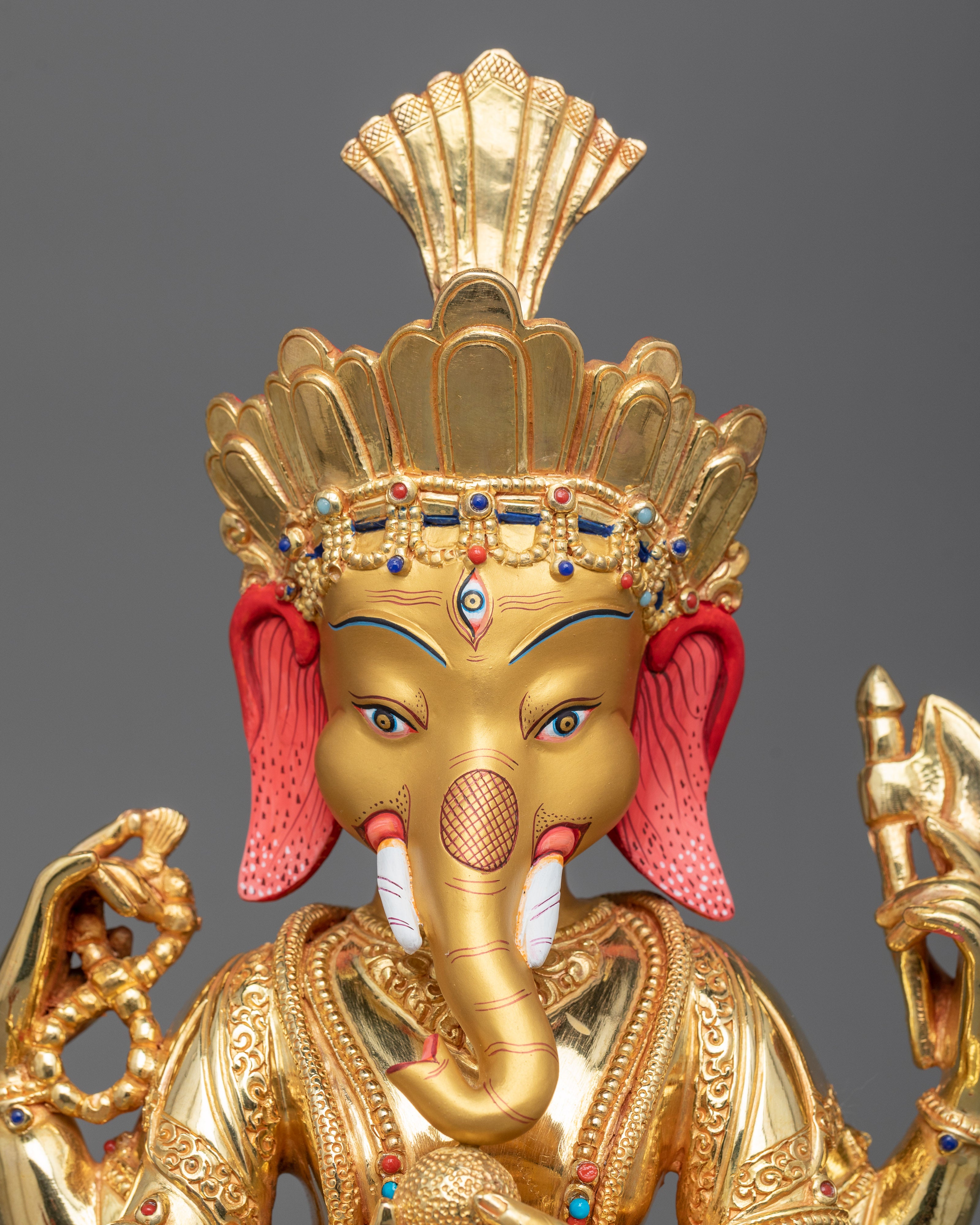 ganesha gilt statue