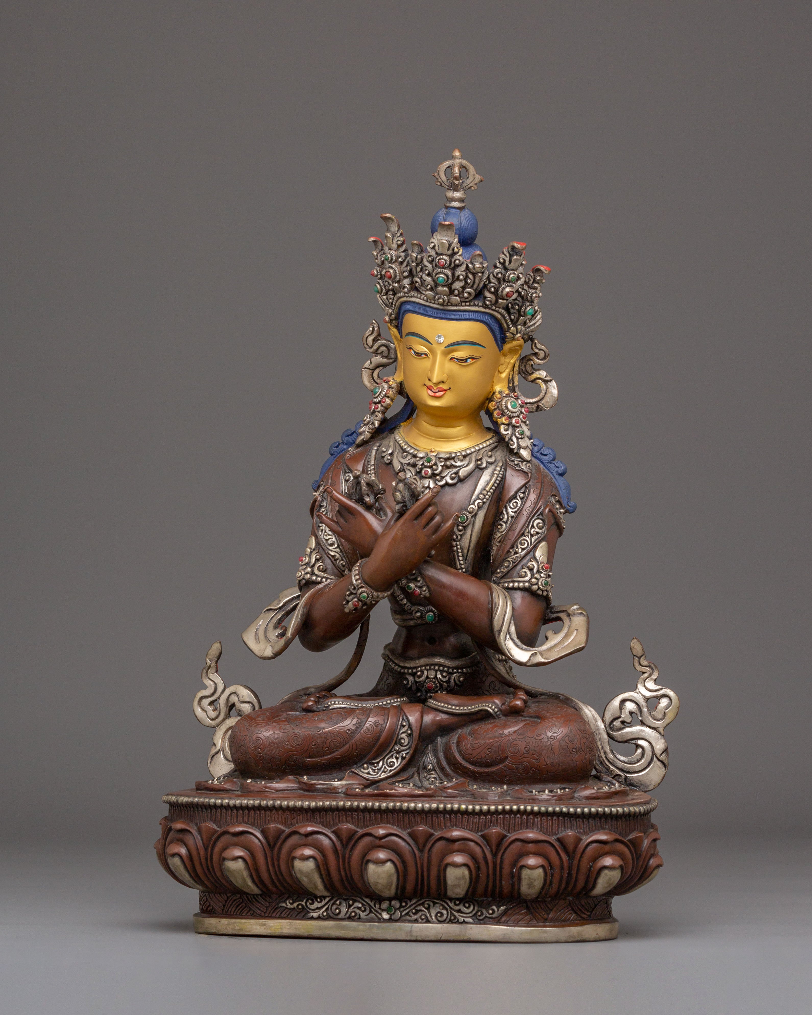 Peaceful Copper Statue of Buddha Vajradhara | Spiritual Meditation Decor