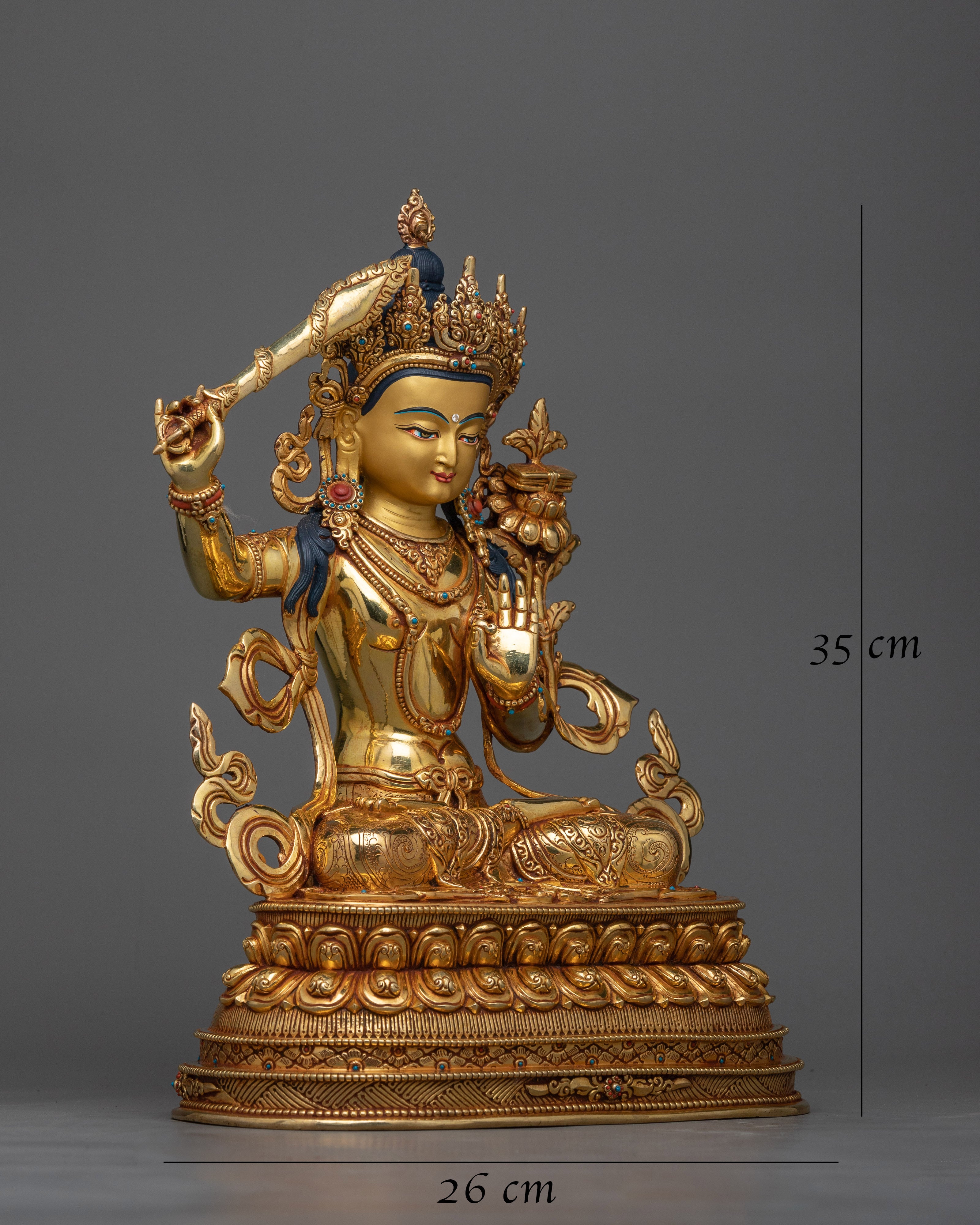 manjushri-bodhisattva copper sculpture