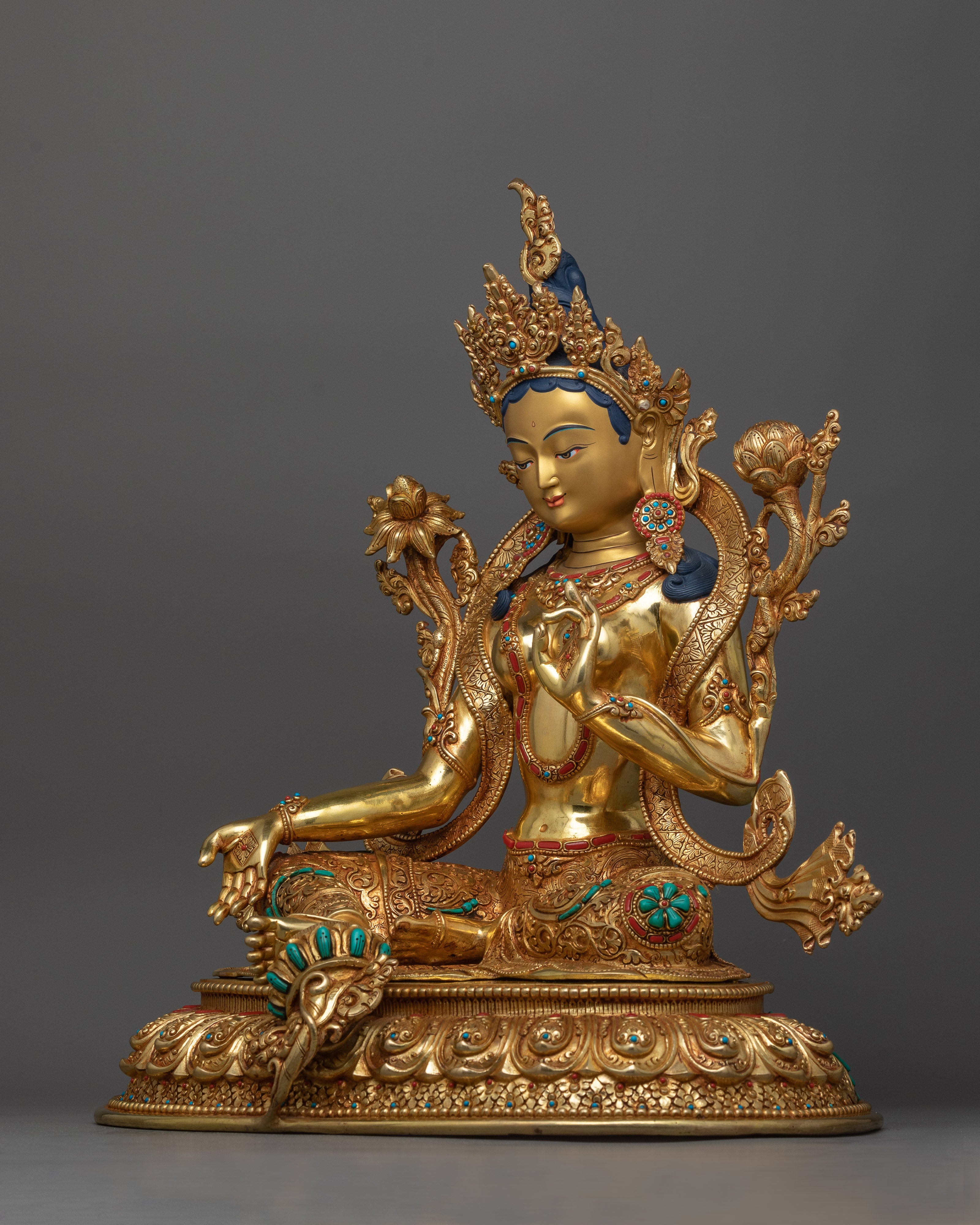 mother green tara beautiful sculpture