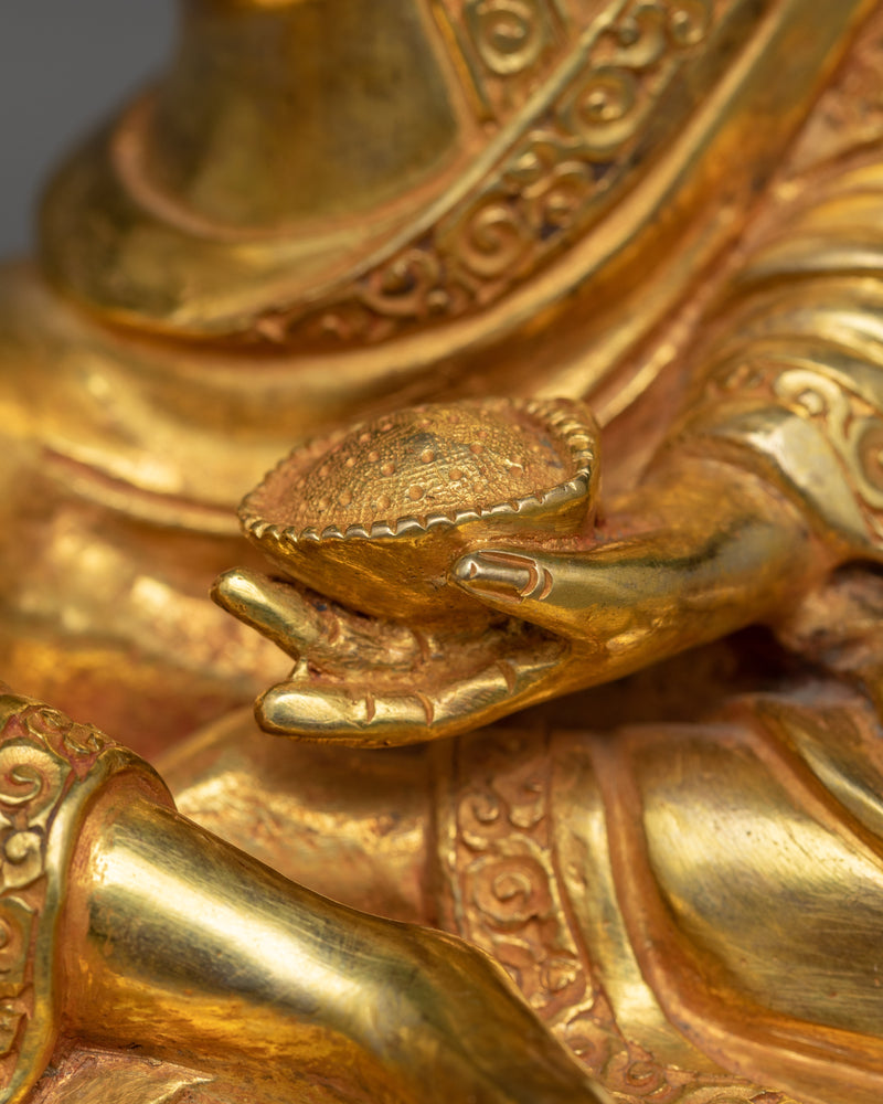Marpa, Milarepa, Gampopa Set in Gilded Harmony | The Lineage of Enlightenment