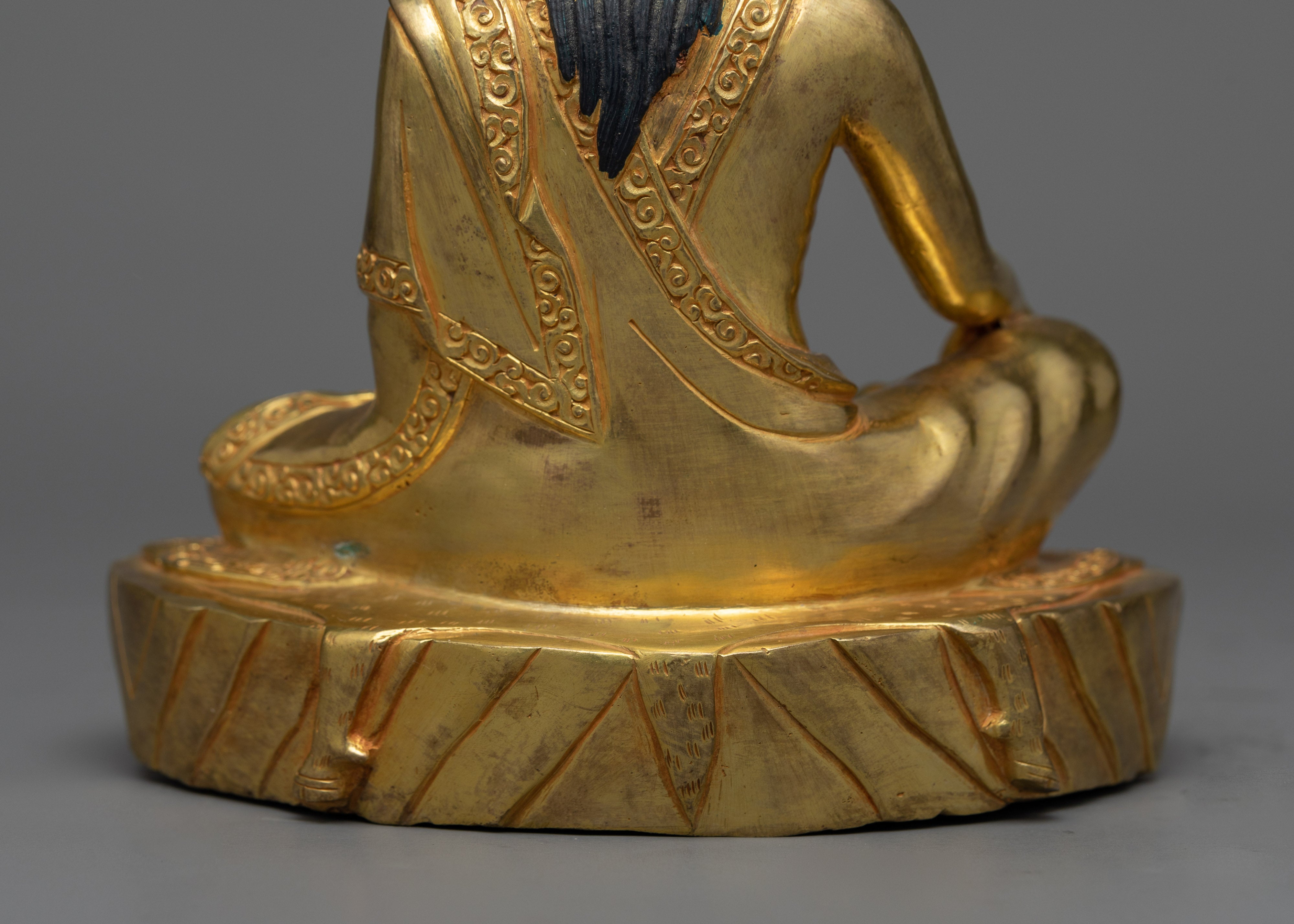 Marpa, Milarepa, Gampopa Set in Gilded Harmony | The Lineage of Enlightenment