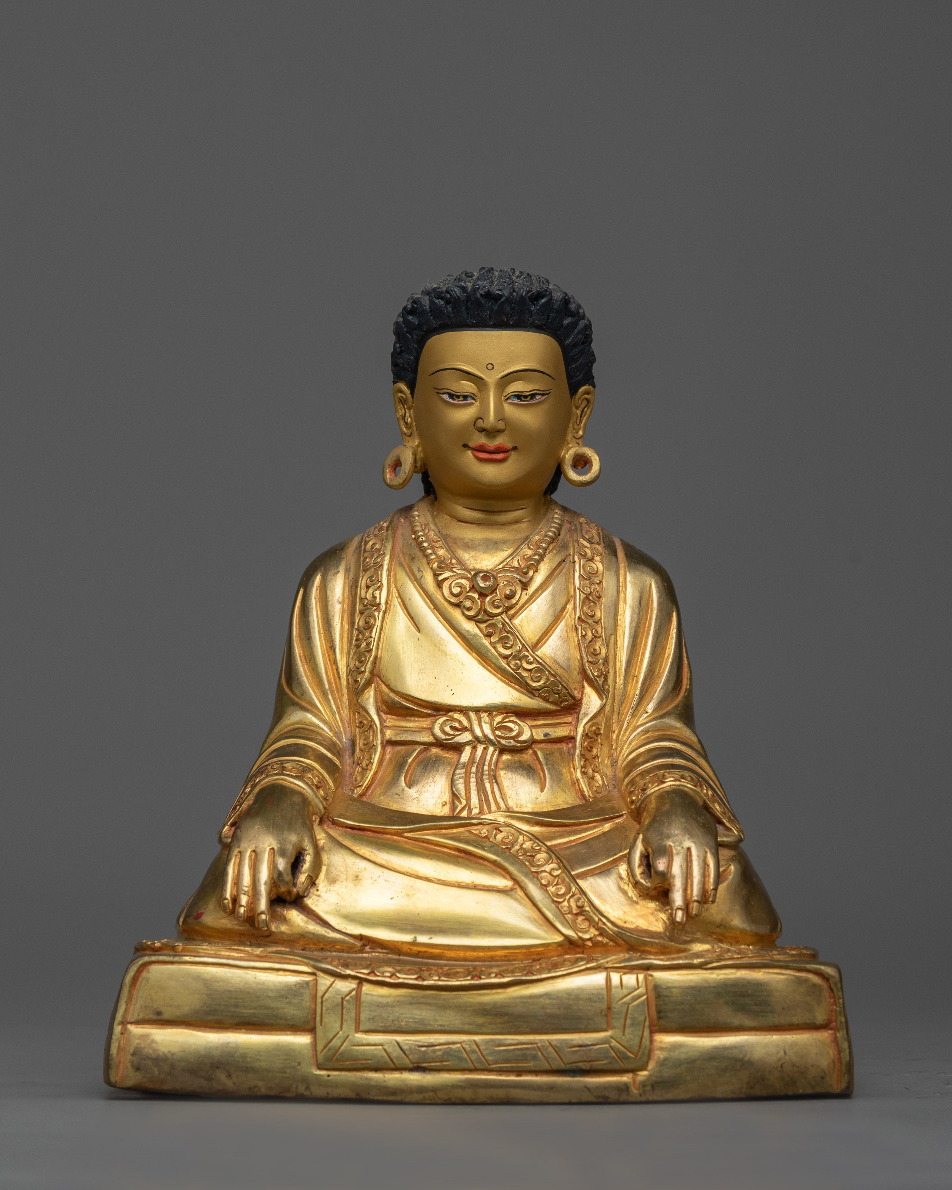Marpa, Milarepa, Gampopa Set in Gilded Harmony | The Lineage of Enlightenment