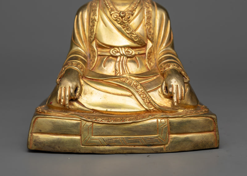 Marpa, Milarepa, Gampopa Set in Gilded Harmony | The Lineage of Enlightenment