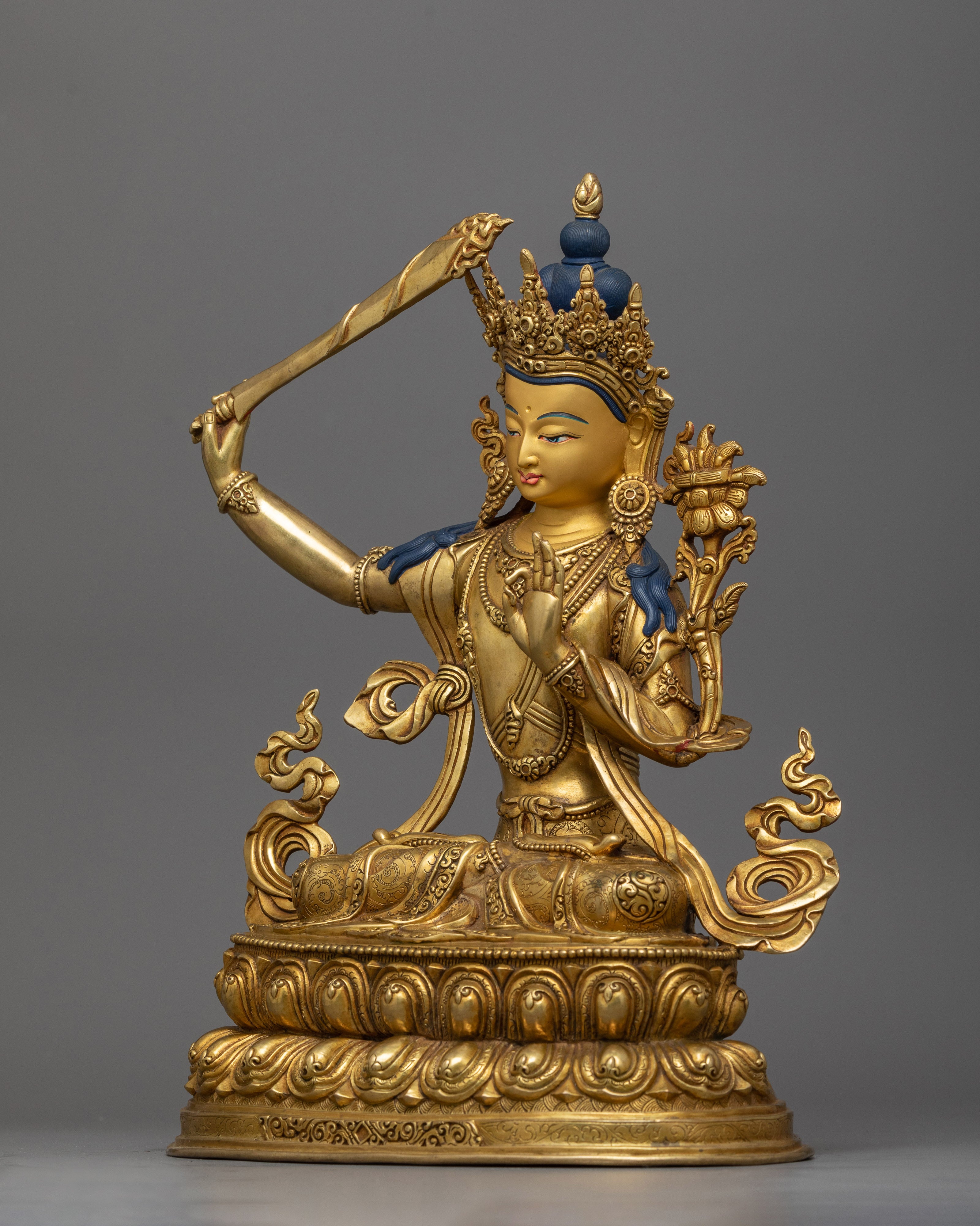 Handmade Manjushree Statue | Wisdom Deity of Bodhisattva