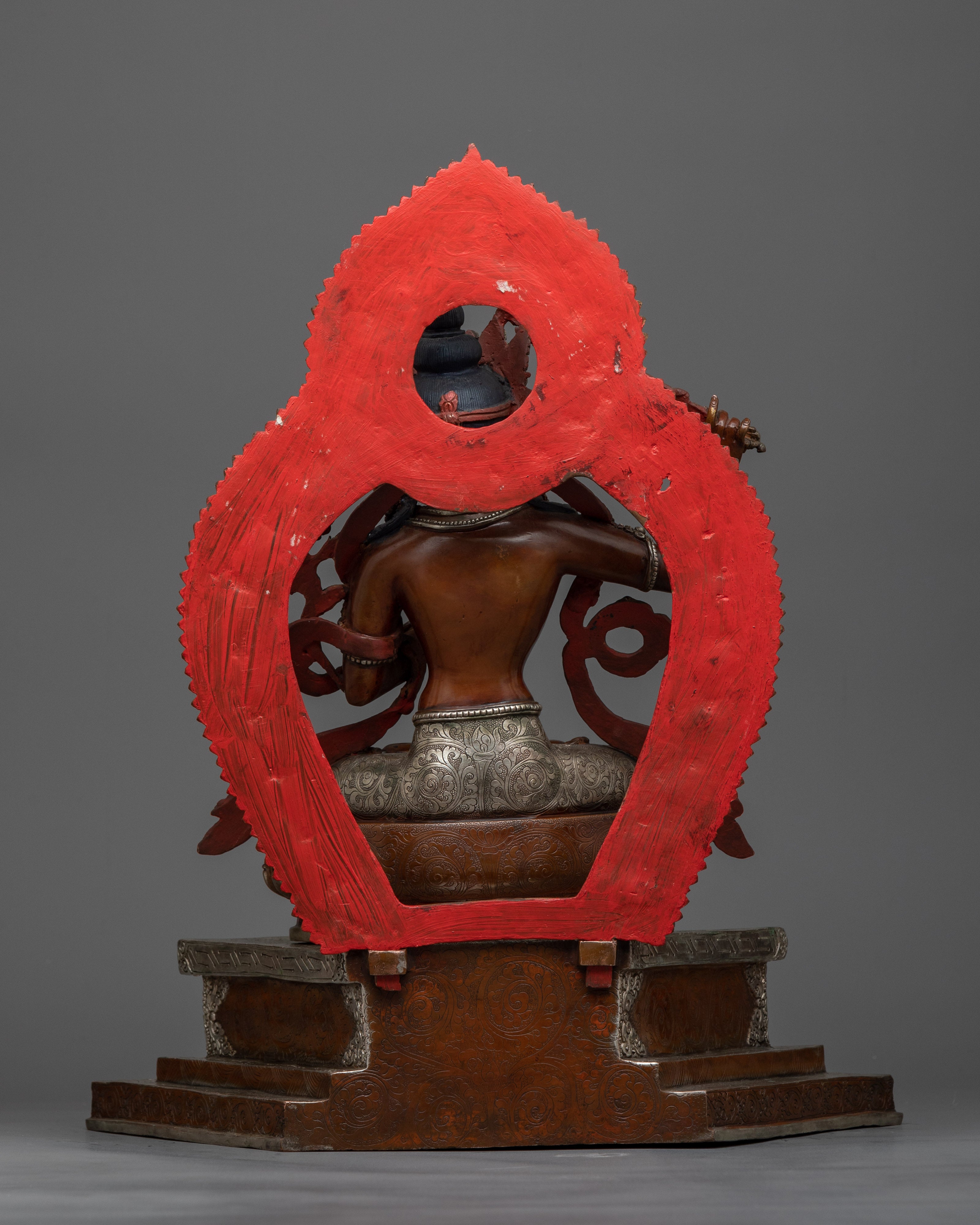 Manjushri Seated on Grand Throne Statue | Himalayan Buddhist Artwork