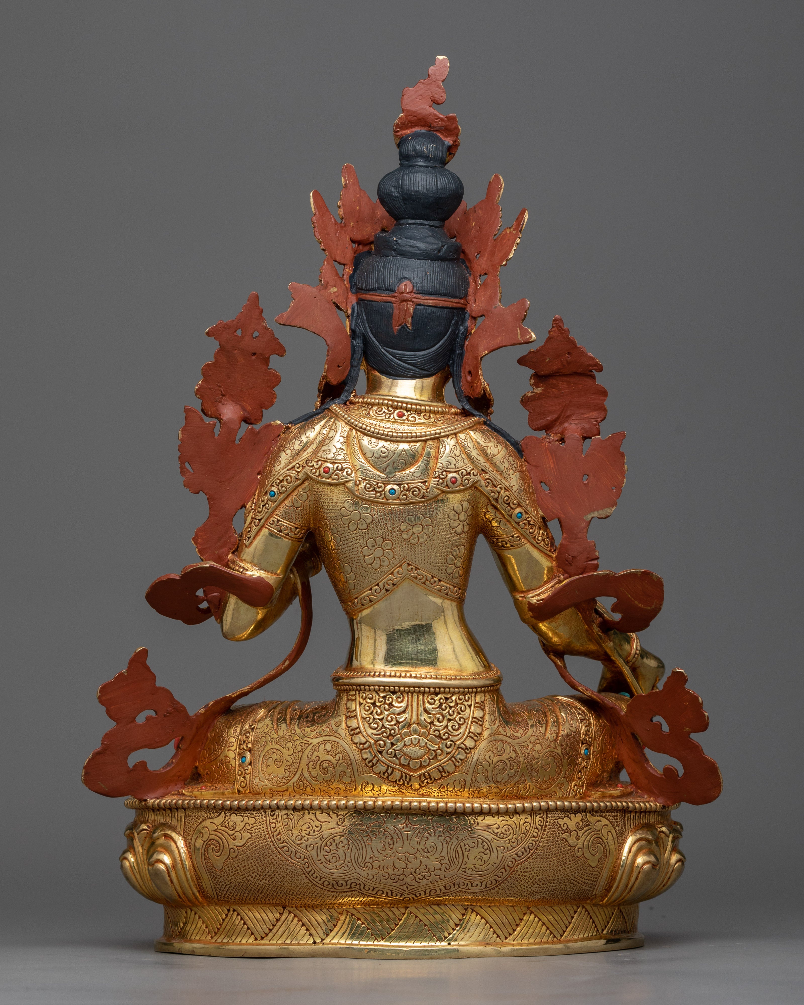 The Deity Green Tara Statue in 24K Gold | Essence of Compassion