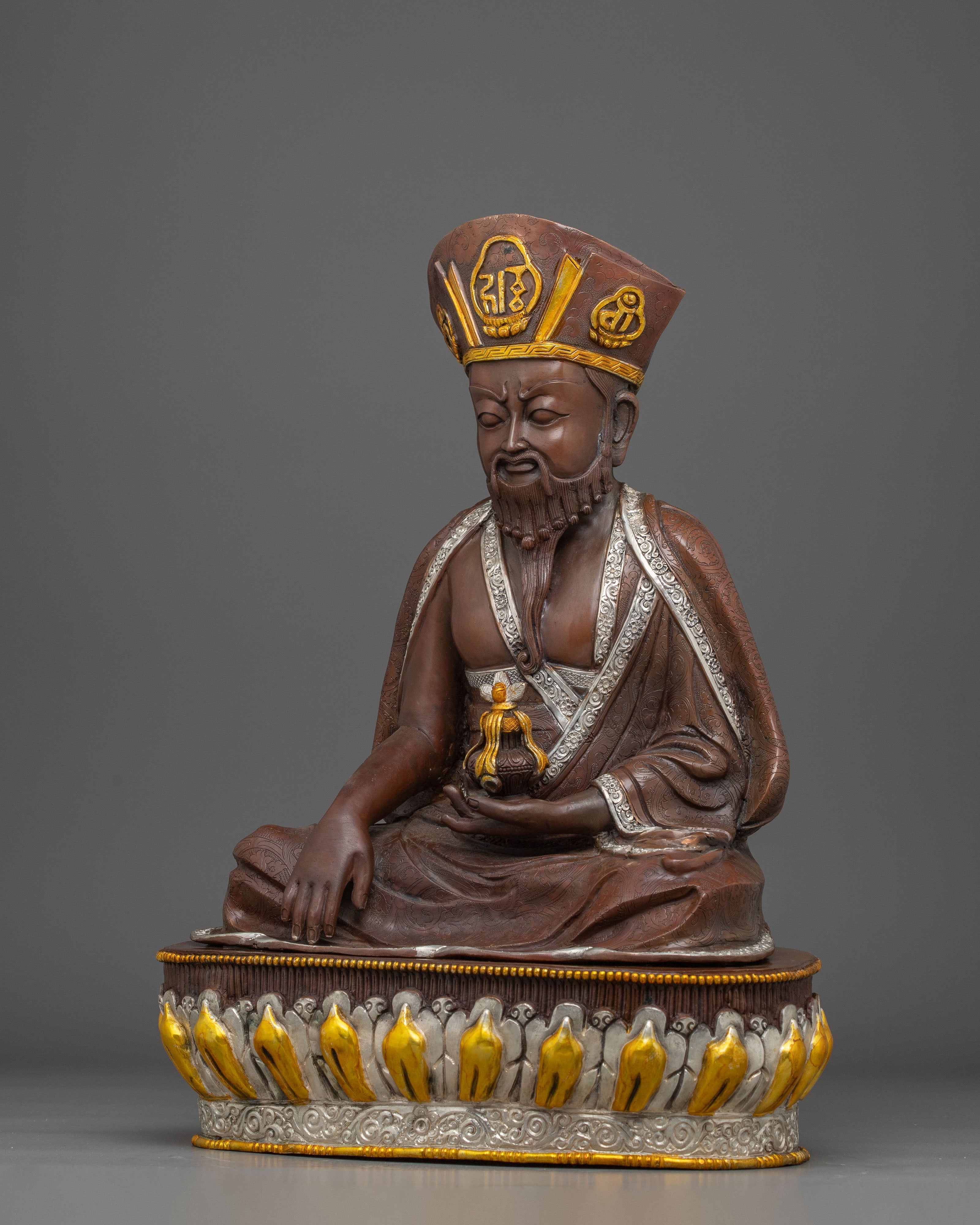 Oxidized Copper Statue of Zhabdrung Rinpoche