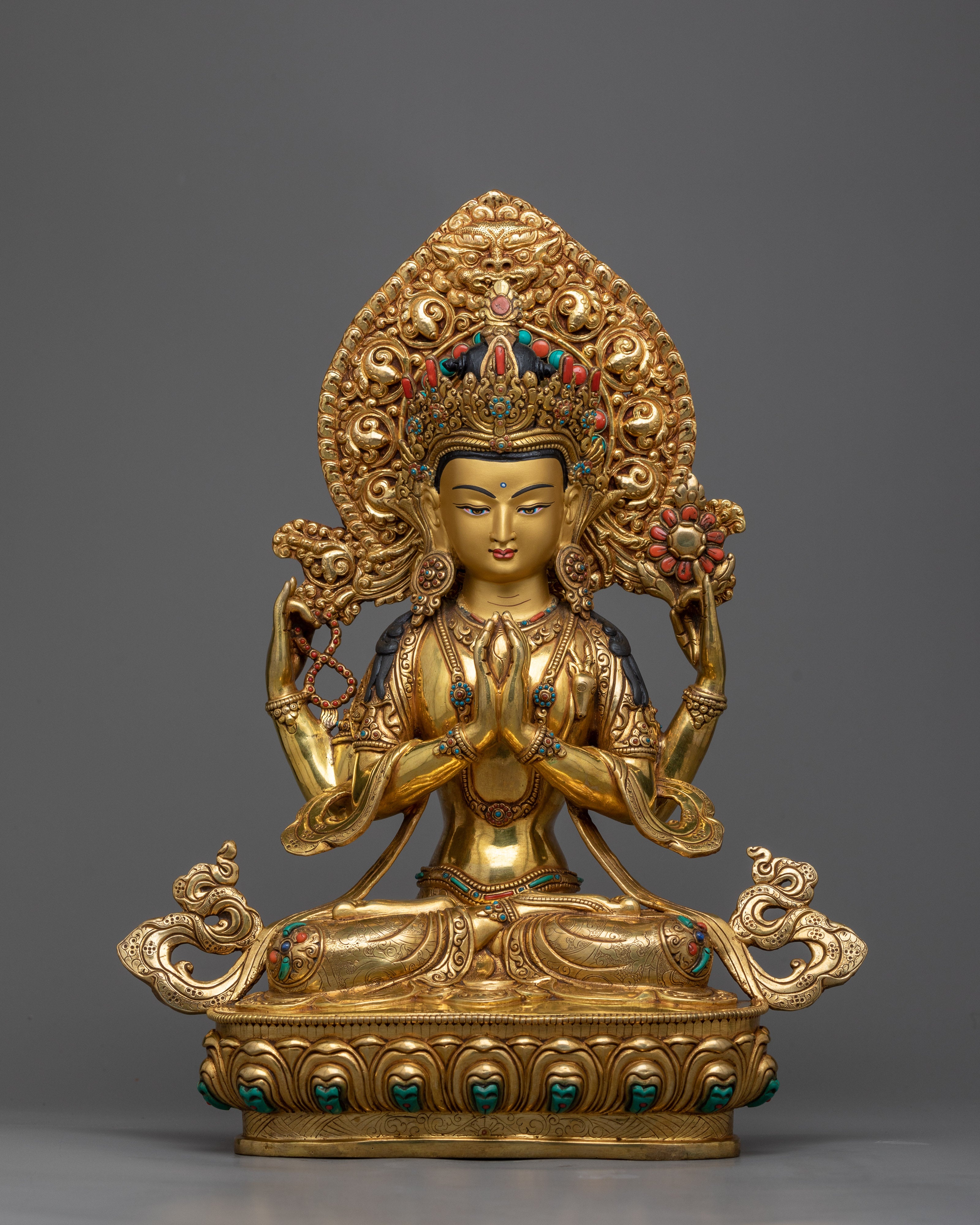 The Quintessential 5-Bodhisattva Set in Triple-Layered Gold | Sacred Assembly