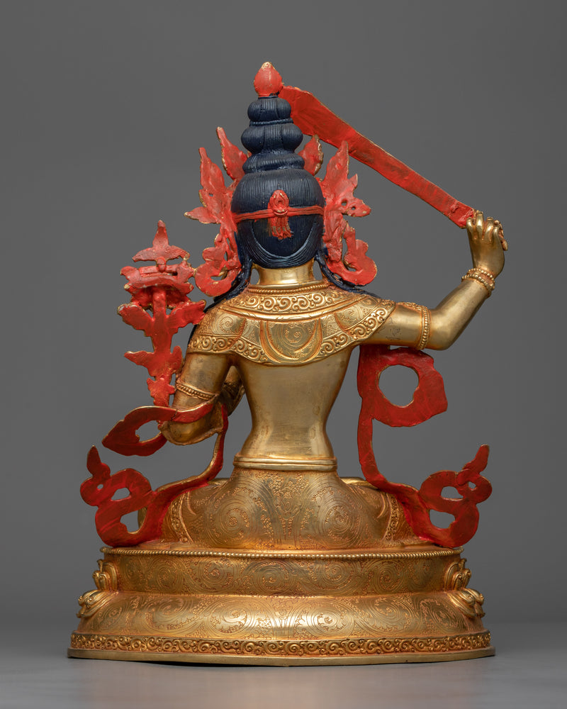 Copper Manjushri Sculpture | Traditionally Handmade Artwork